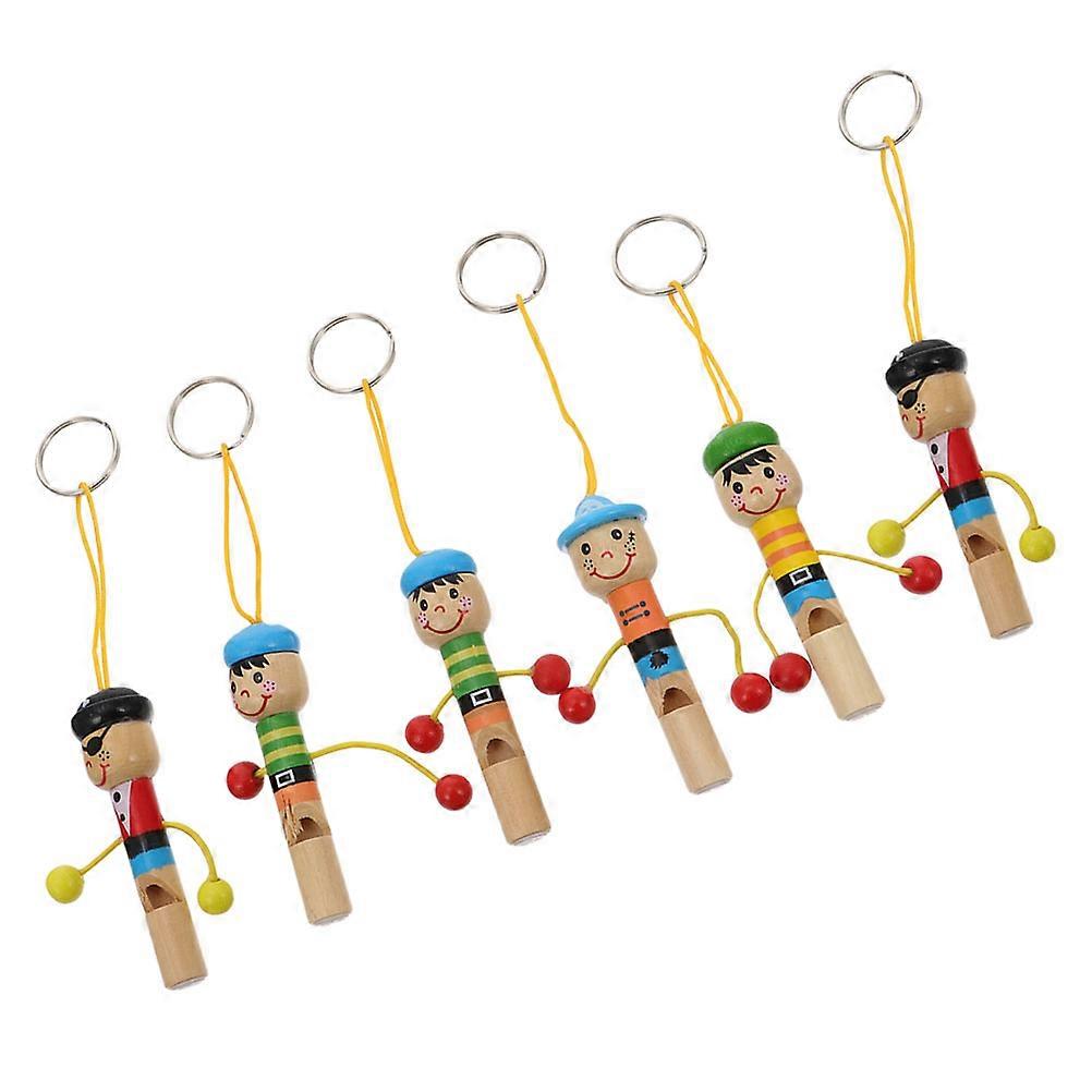 Játék síp vicces rajzfilm zenei játékok véletlenszerű stílusú születésnapi partik kültéri játék gyerekeknek stimuláció fa anyag 6 db-os csomag