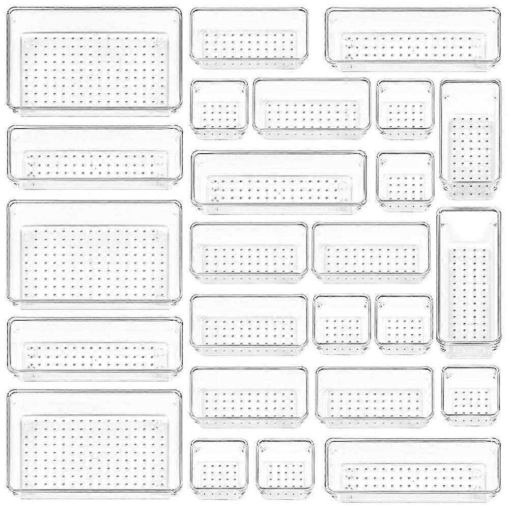 25Pcs / Set Clear PS Pantry Organizers Home Tool Storage Bins Multi-Use Baskets