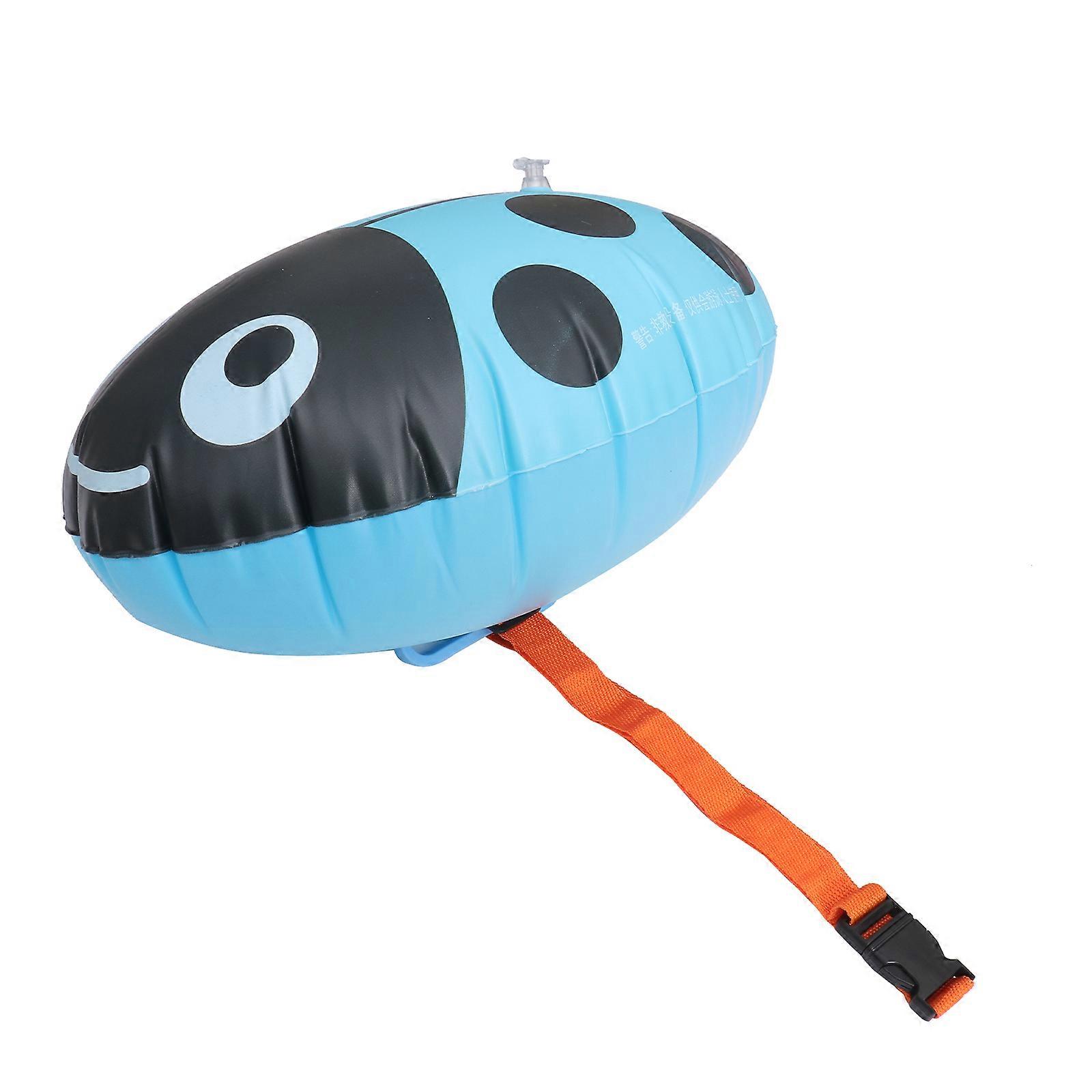 Ladybug Shaped Swim Float Made of Durable PVC for Swimming with Adjustable Belt Blue