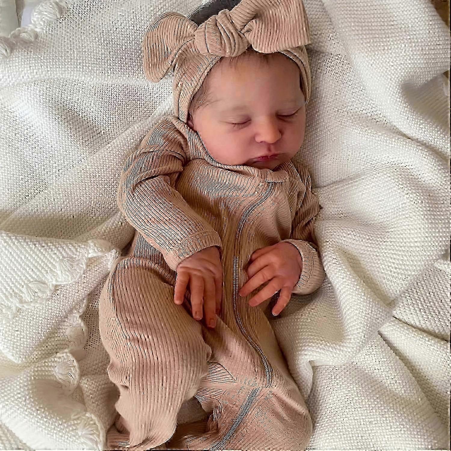 دمى طفلة تولد من جديد تنام 45 سنتيمتر دمية حديثي الولادة