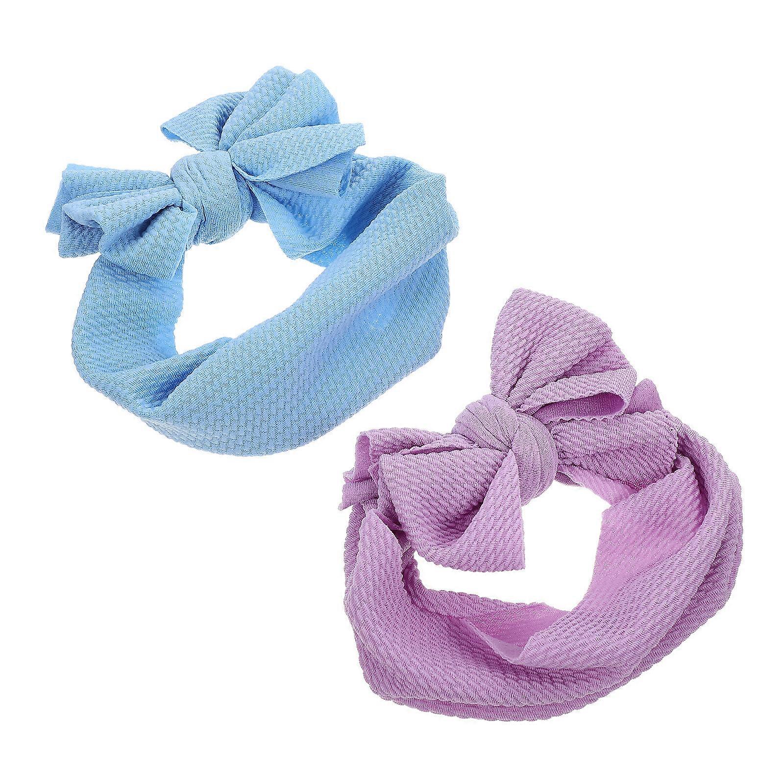 Adorable Dog Bow Headwear 2pcs Decorative Elastic Headband for Party Decor, Comfortable Material with Creative Bow Design