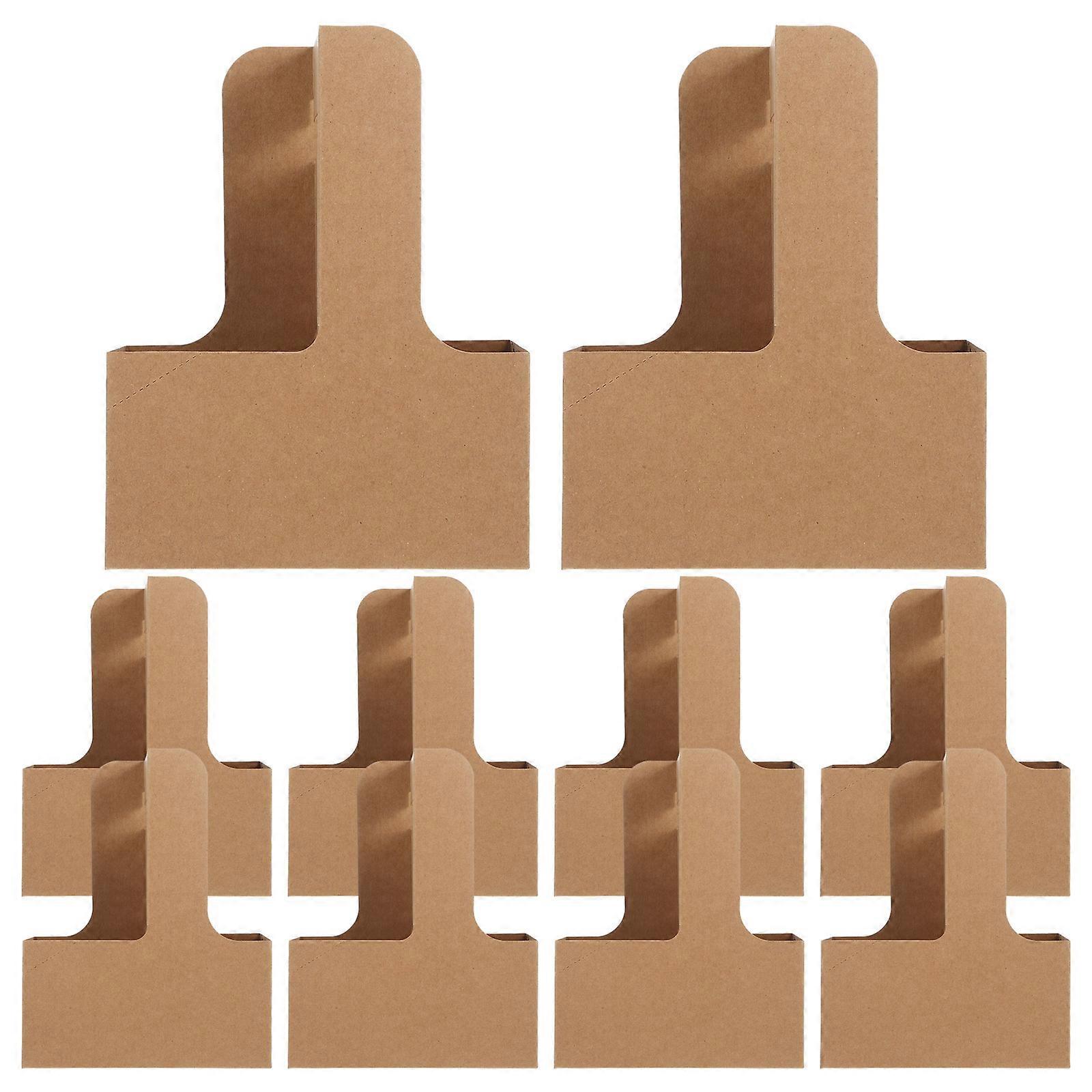 Foldable 2 Cup Drink Carrier Compatible Beverage Containers Outdoor Use Golden 22.50X17.50X8.00CM 10Pcs