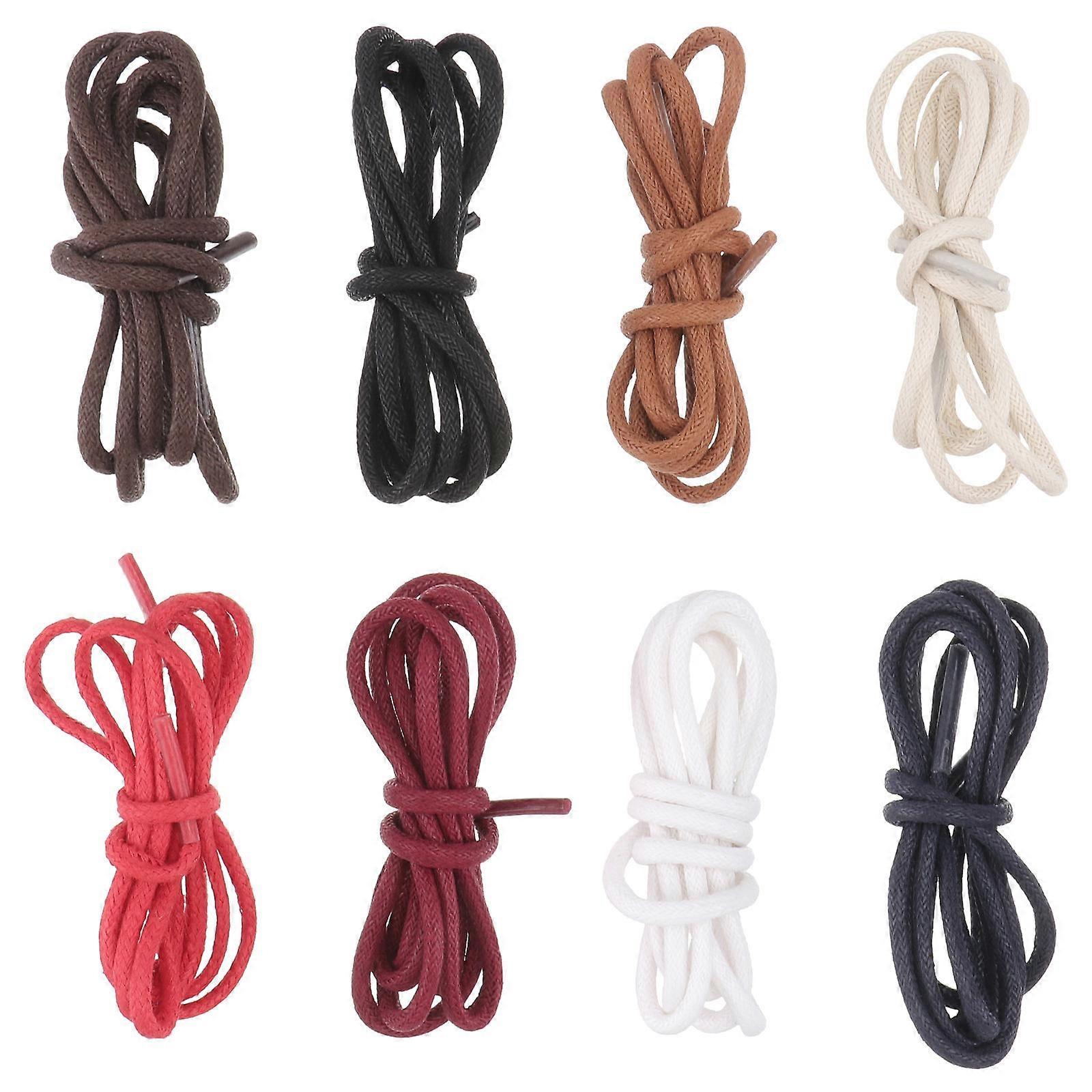 Creative Shoelaces Waxed Cotton Simple Design Men Women Various Colors 8Pairs