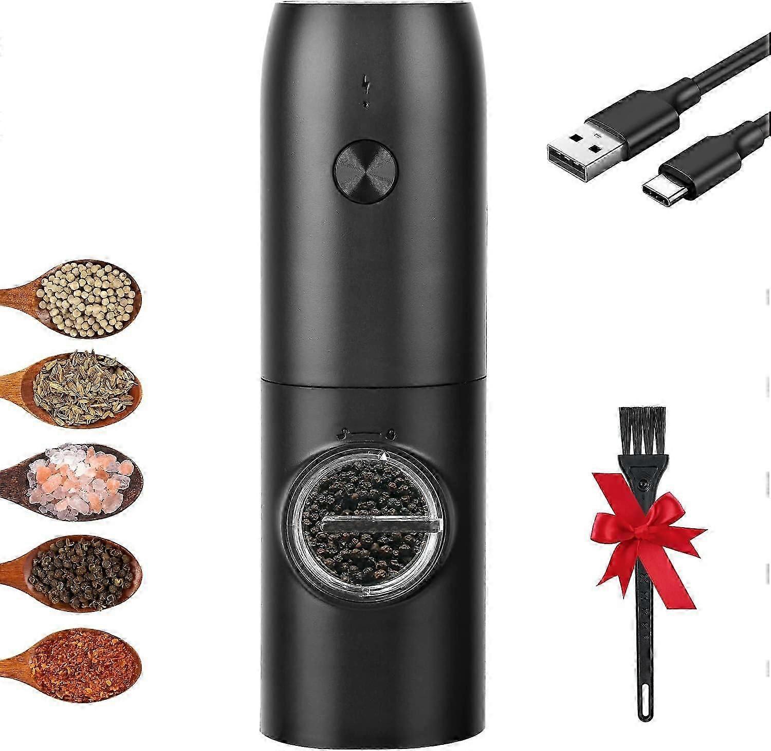 Rechargeable Electric Salt & Pepper Mill Set - Adjustable
