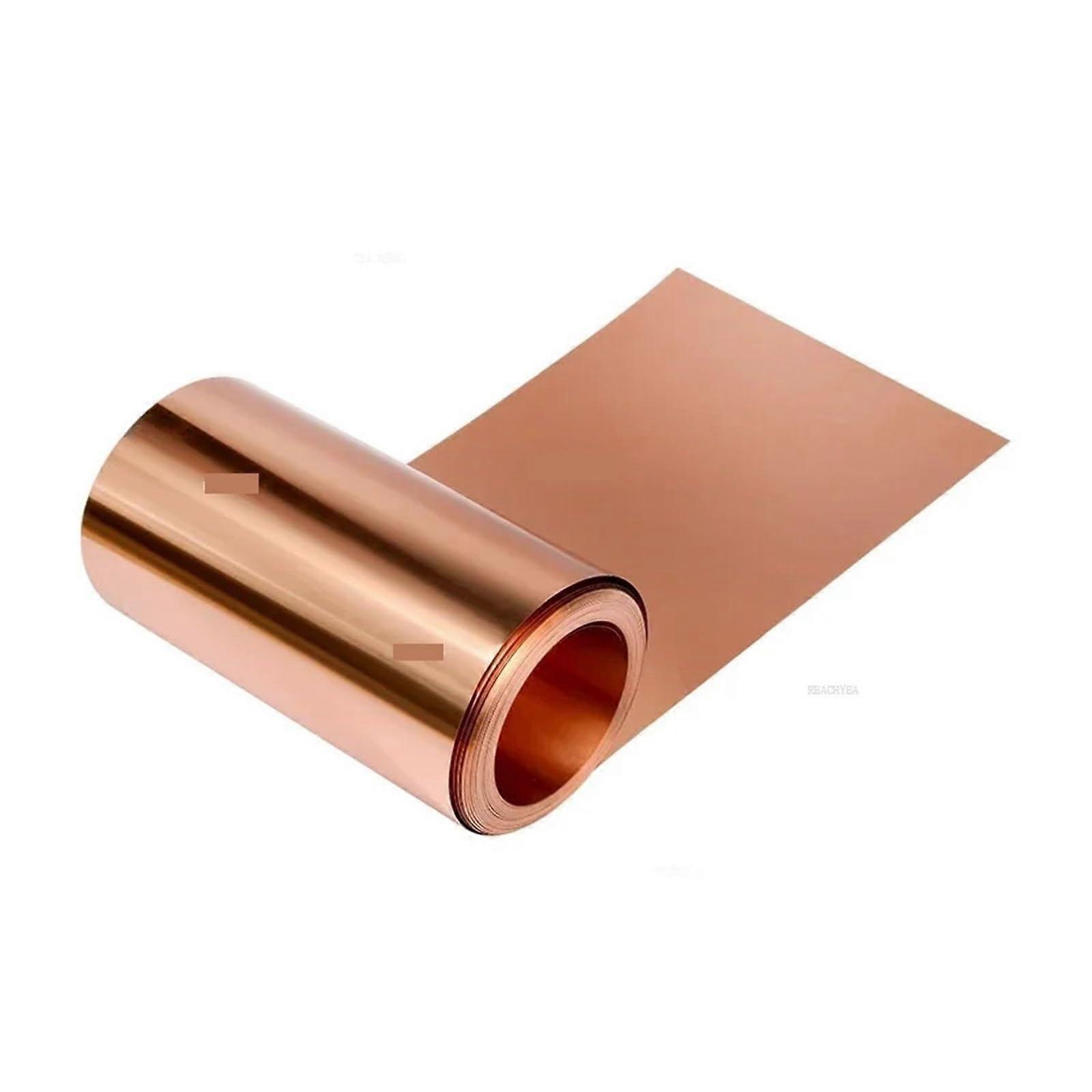 Brass Foil Band Steel Foil Coil Sheet Metal 99.9% T2 Copper Foil Roll 0.4mm Thickness 30mm Width 1000mm Length