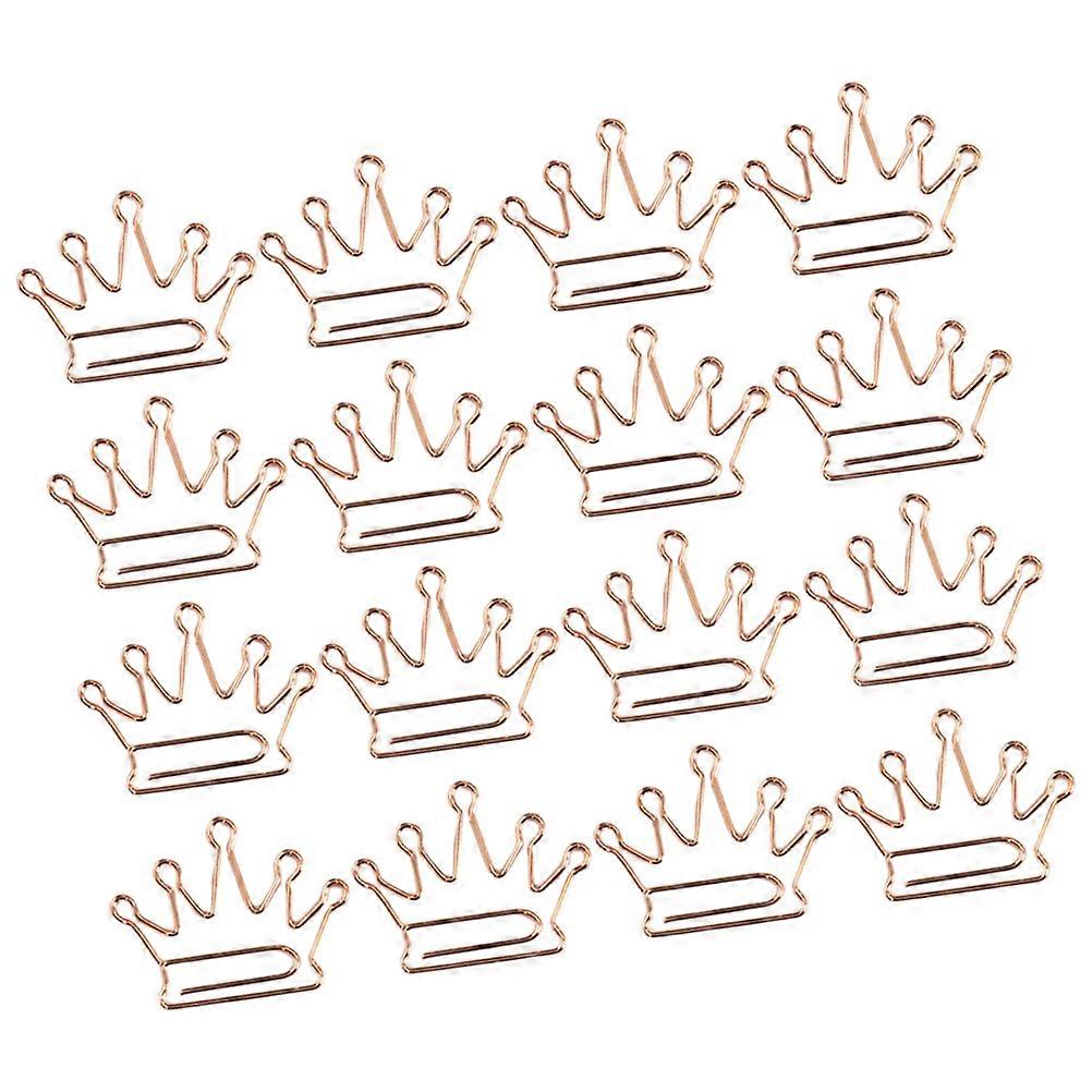 Here's a polished and professional product description based on your input:

 

**50pcs Rose Golden Crown Shaped Paper Clips – Creative Bookmarks for