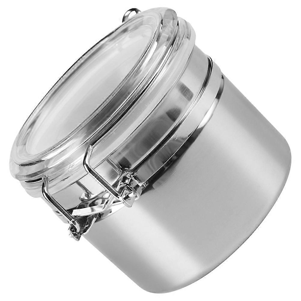 Stainless Steel Airtight Food Storage Container Sealed Can for Coffee Beans Tea Leaves 5 Inches Middle Size Silver