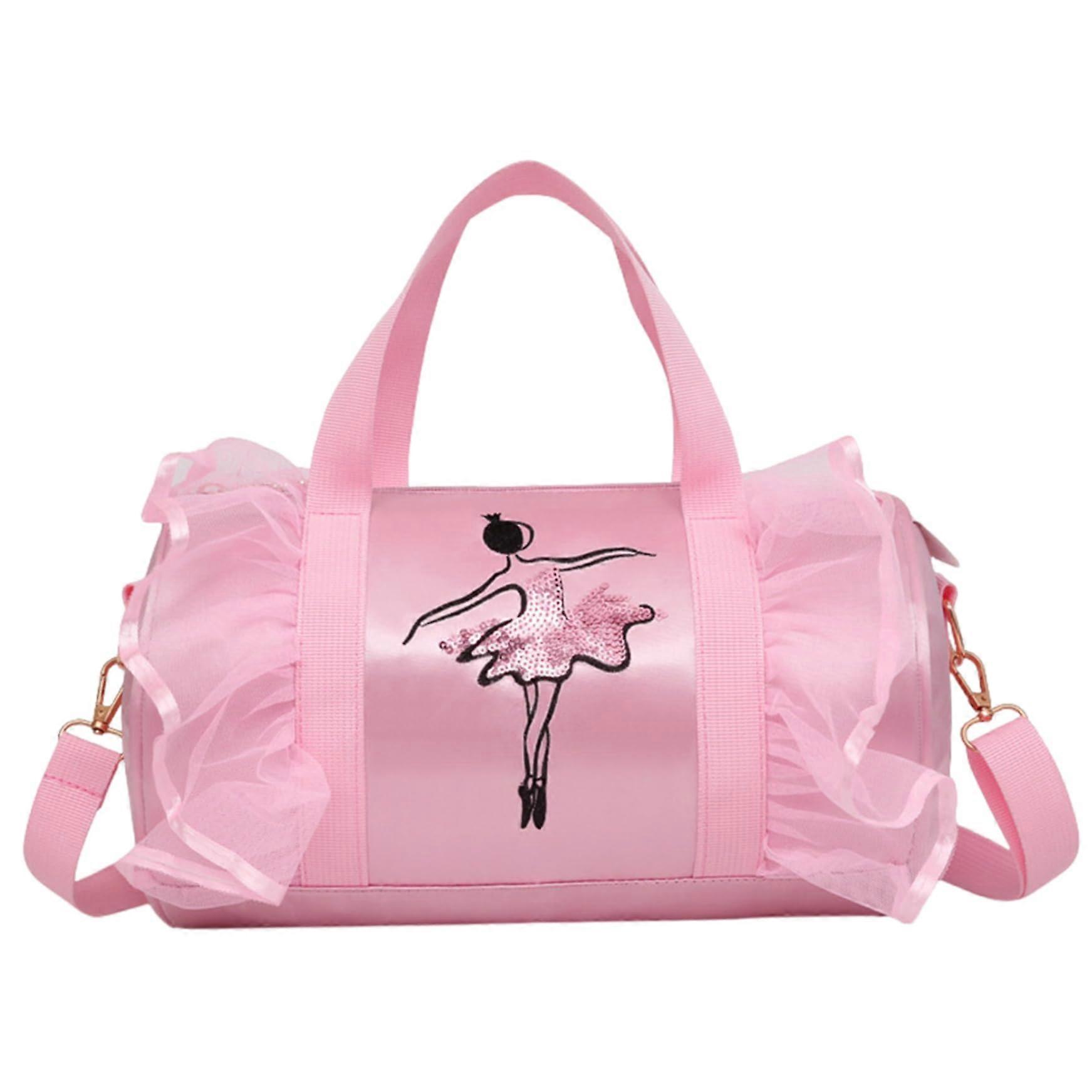 Ballet Bag for Girls with Gauze 12x7x7 Inch, Adjustable Strap, Name Label