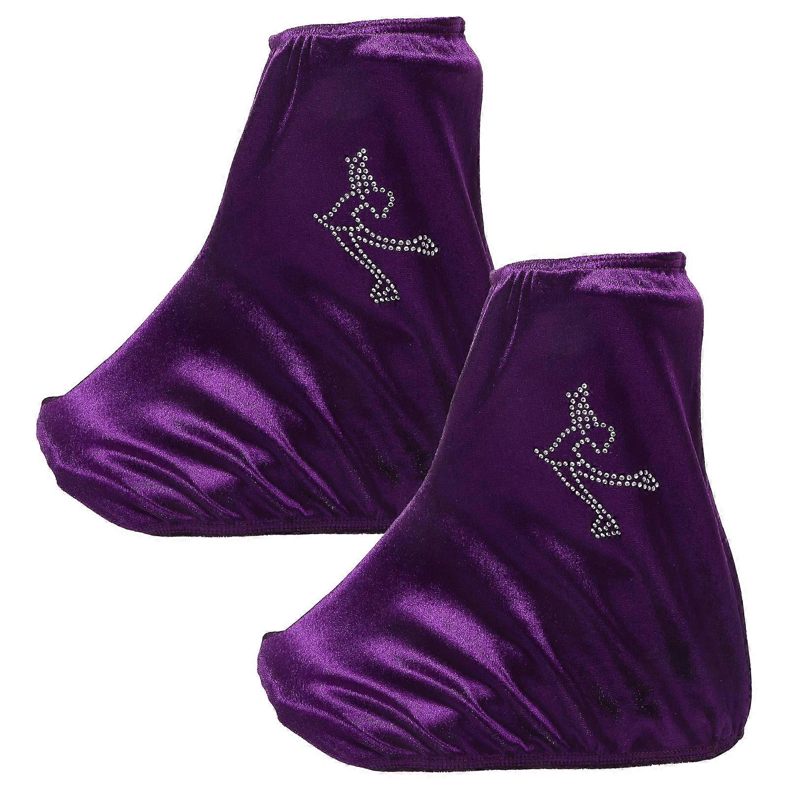 Roller Skate Covers Skating Boot Covers for Protection 1Pair Purple Elastic