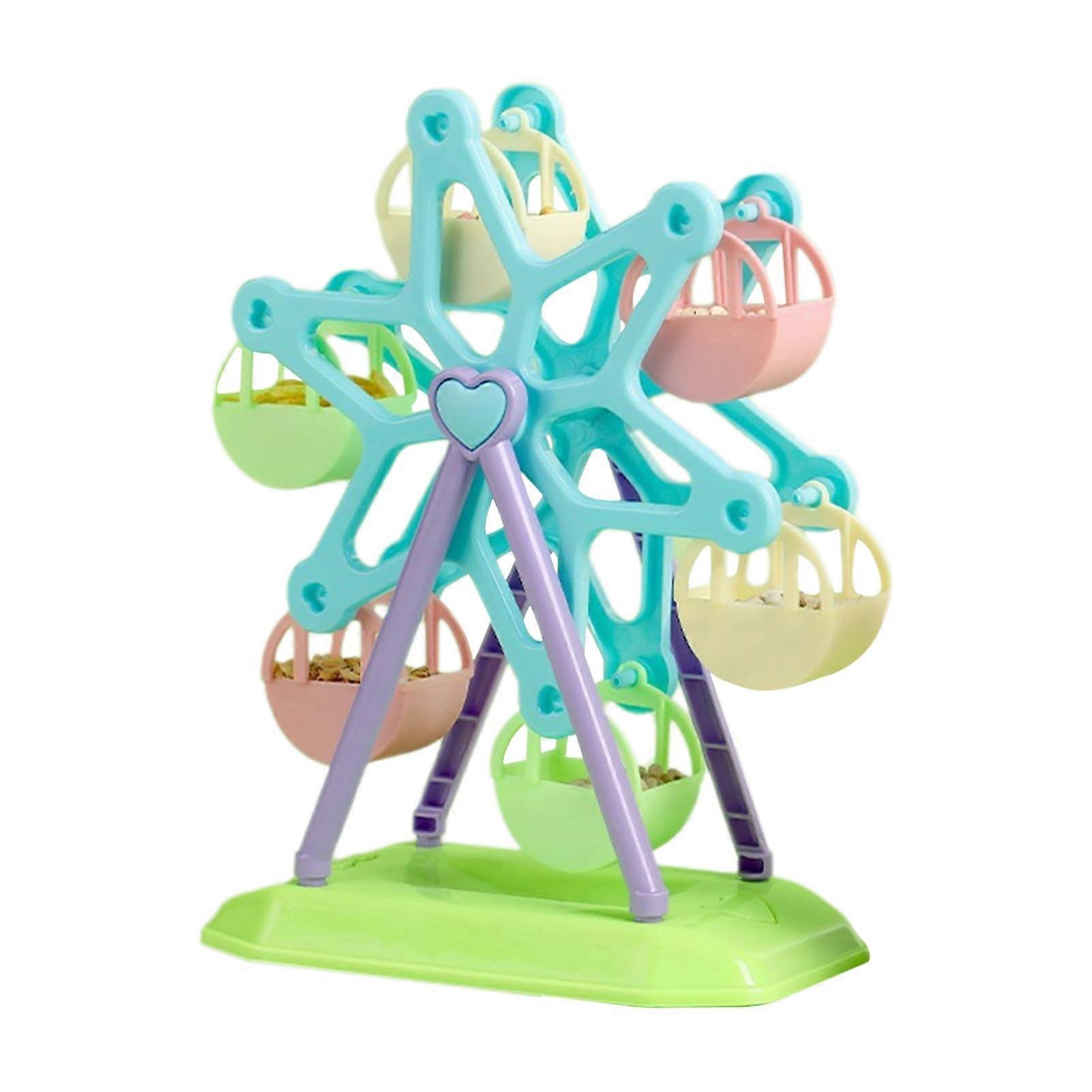 Ferris Wheel Bird Toy – Foraging Wheels with Rotating Perch, Puzzle Treatment for Small Birds Interactive Enrichment Toy, Exercise Feeder