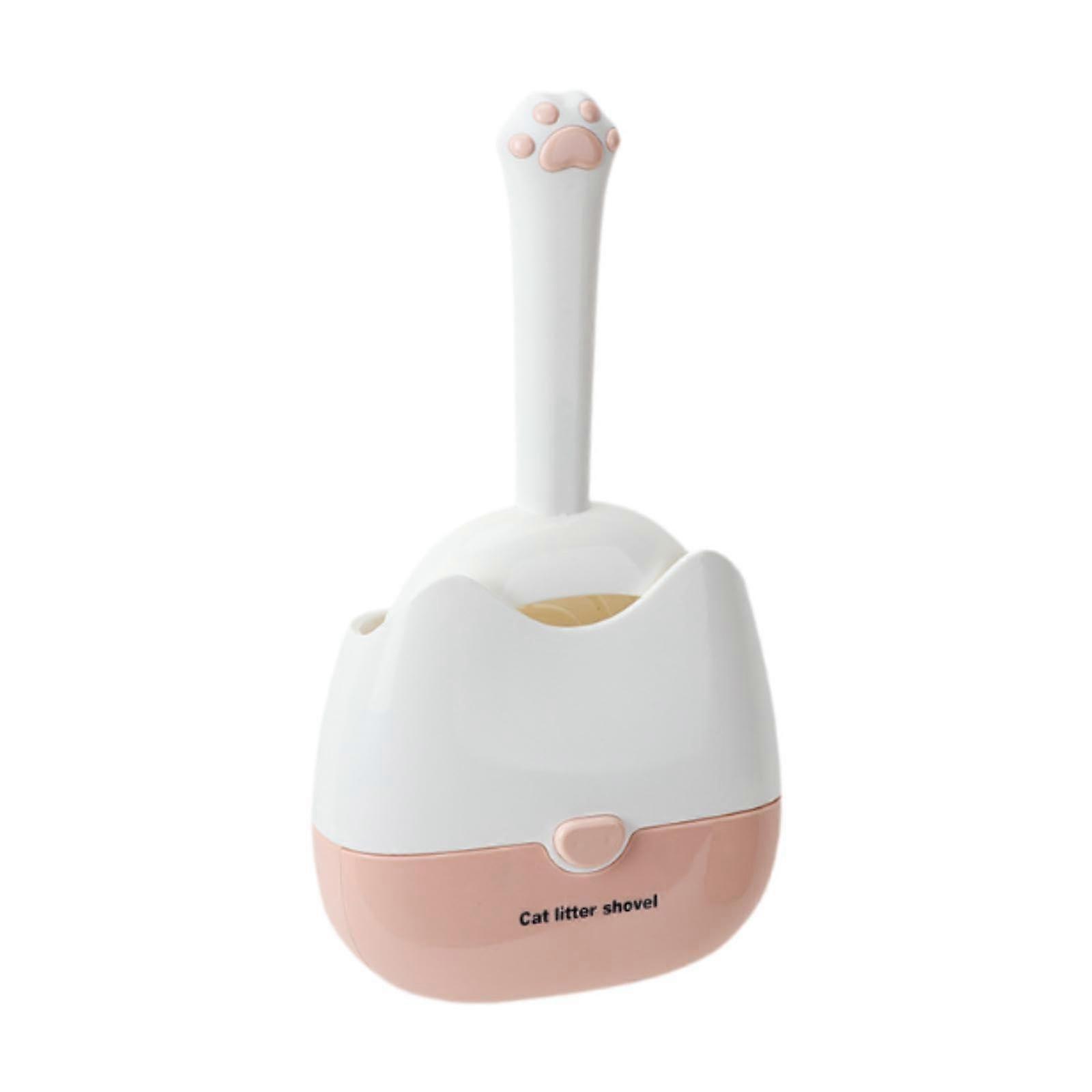 Cat litter scoop for pets with holder, washable, easy to clean, practical modern quicksieve shovel for efficient cleaning, Pink