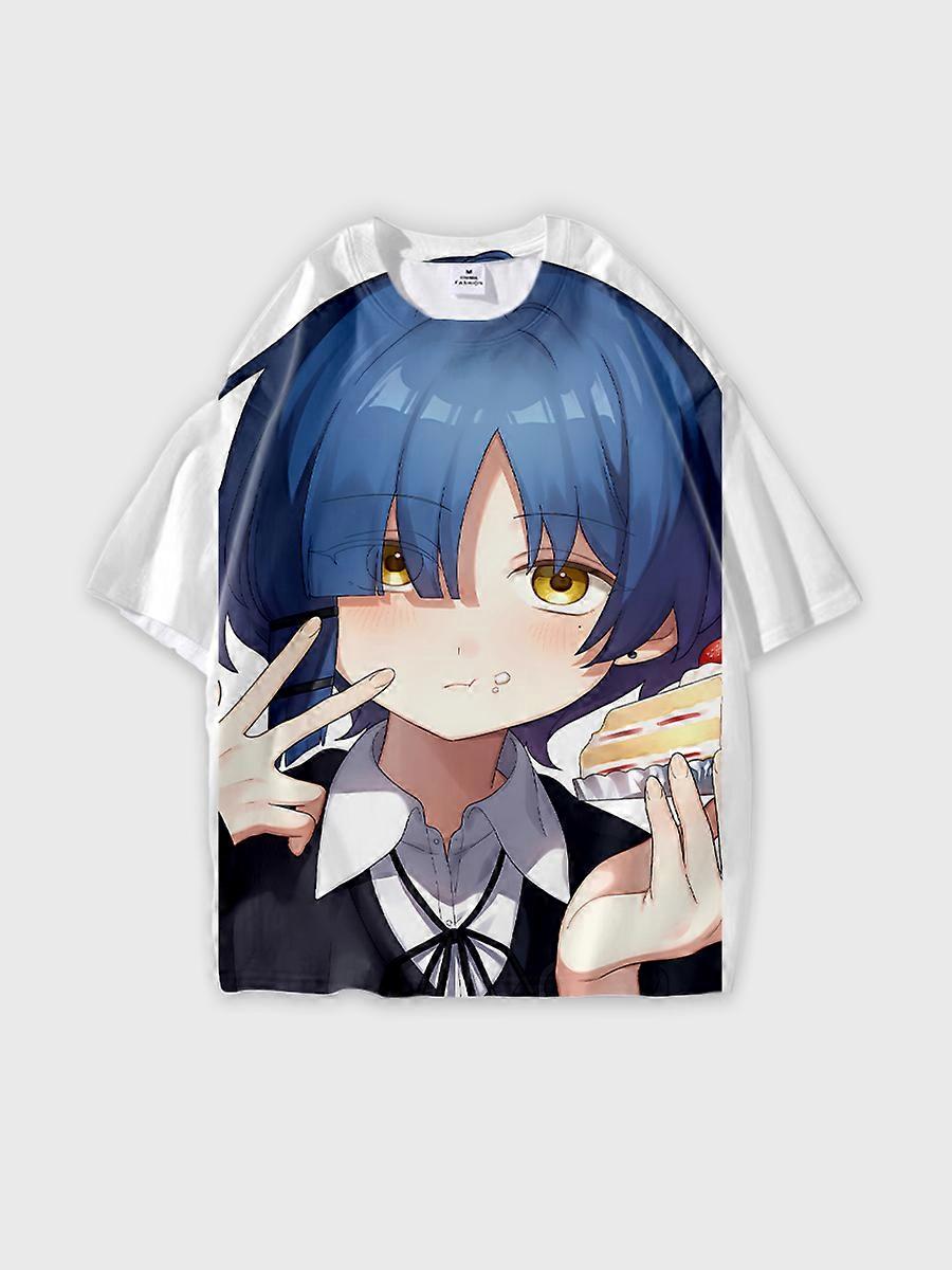 T-shirt round neck Role Pattern loose short sleeve D454