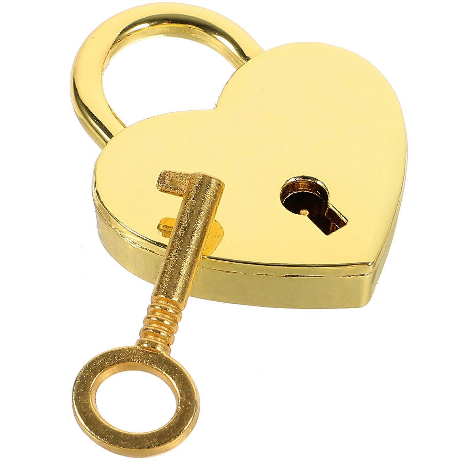 Jewelry Box Lock Hardware Metal Material Made Durable Suitcase Safety Golden 1Set