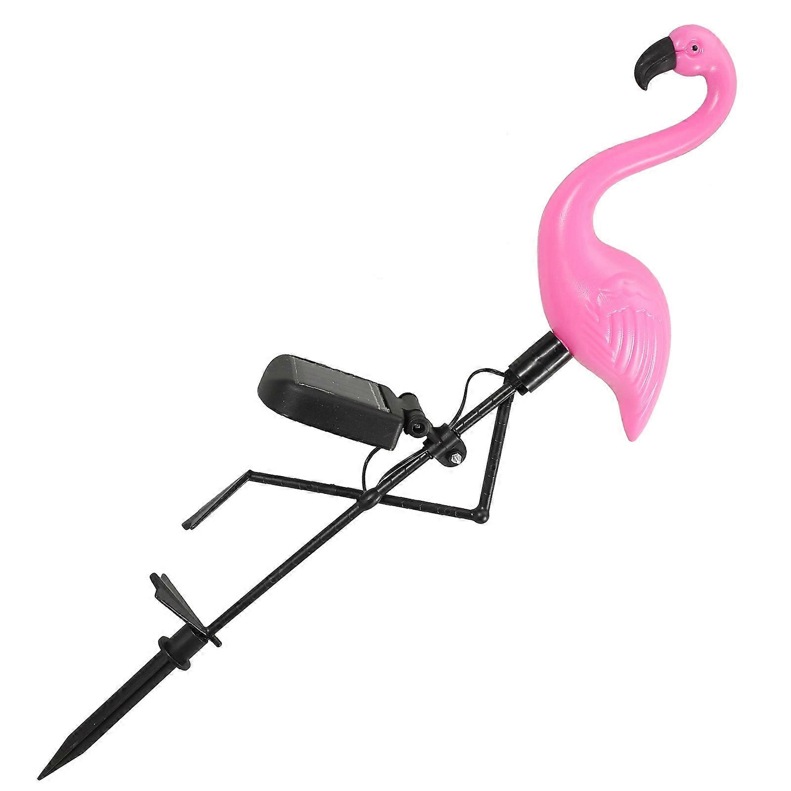 Solar Powered LED Flamingo Garden Stake Light Outdoor Decorative Landscape Lamp Rechargeable Battery Long Illumination Hours