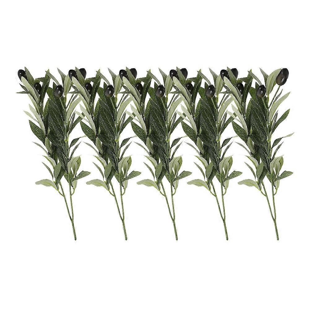 Artificial Greenery Stems Simulation Of Artificial Olive Branch Urban Dwellers Green 5Pcs