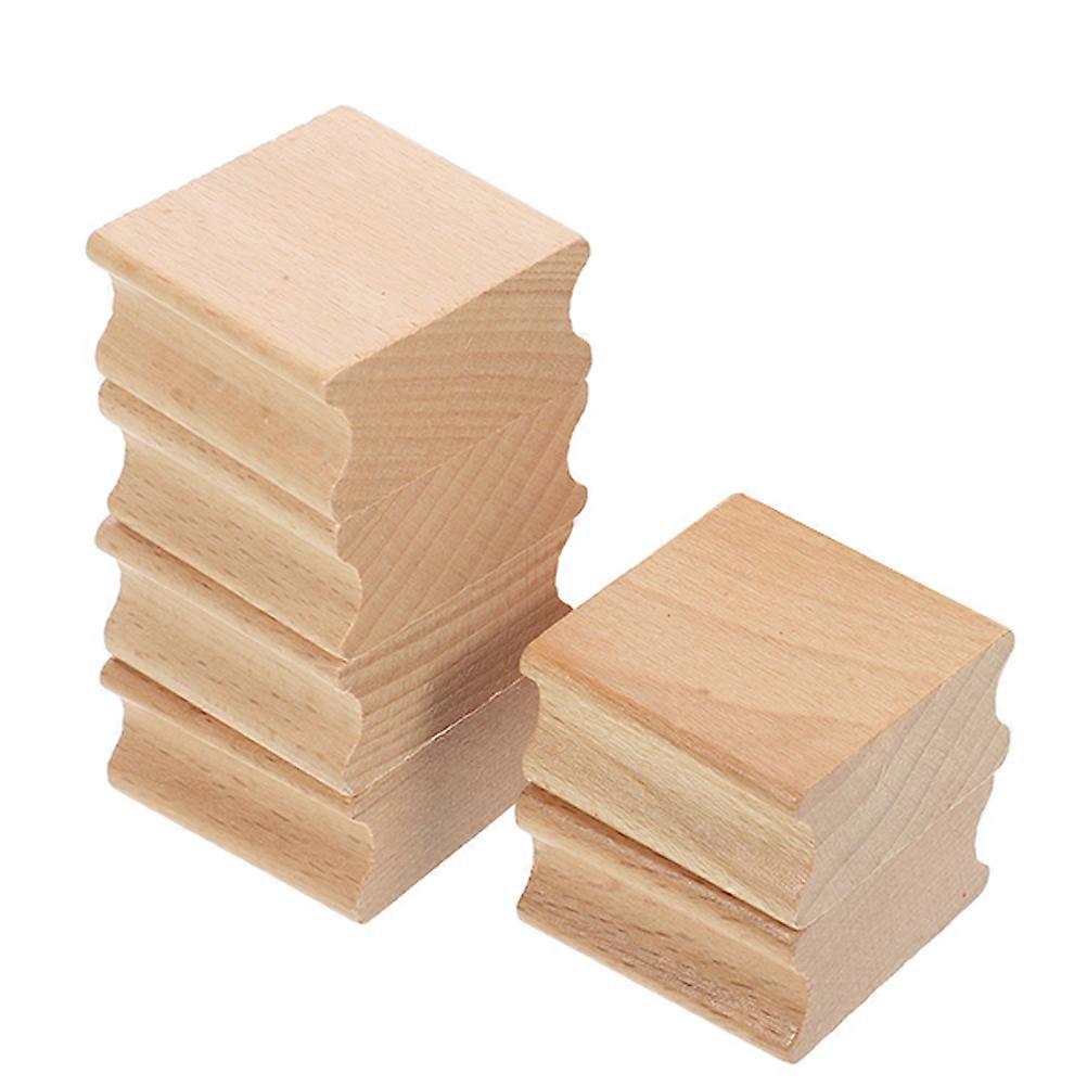 Blank Wood Stamper for DIY Crafts with Smooth Groove Design Crafted from Durable Beech Wood 6 Pieces
