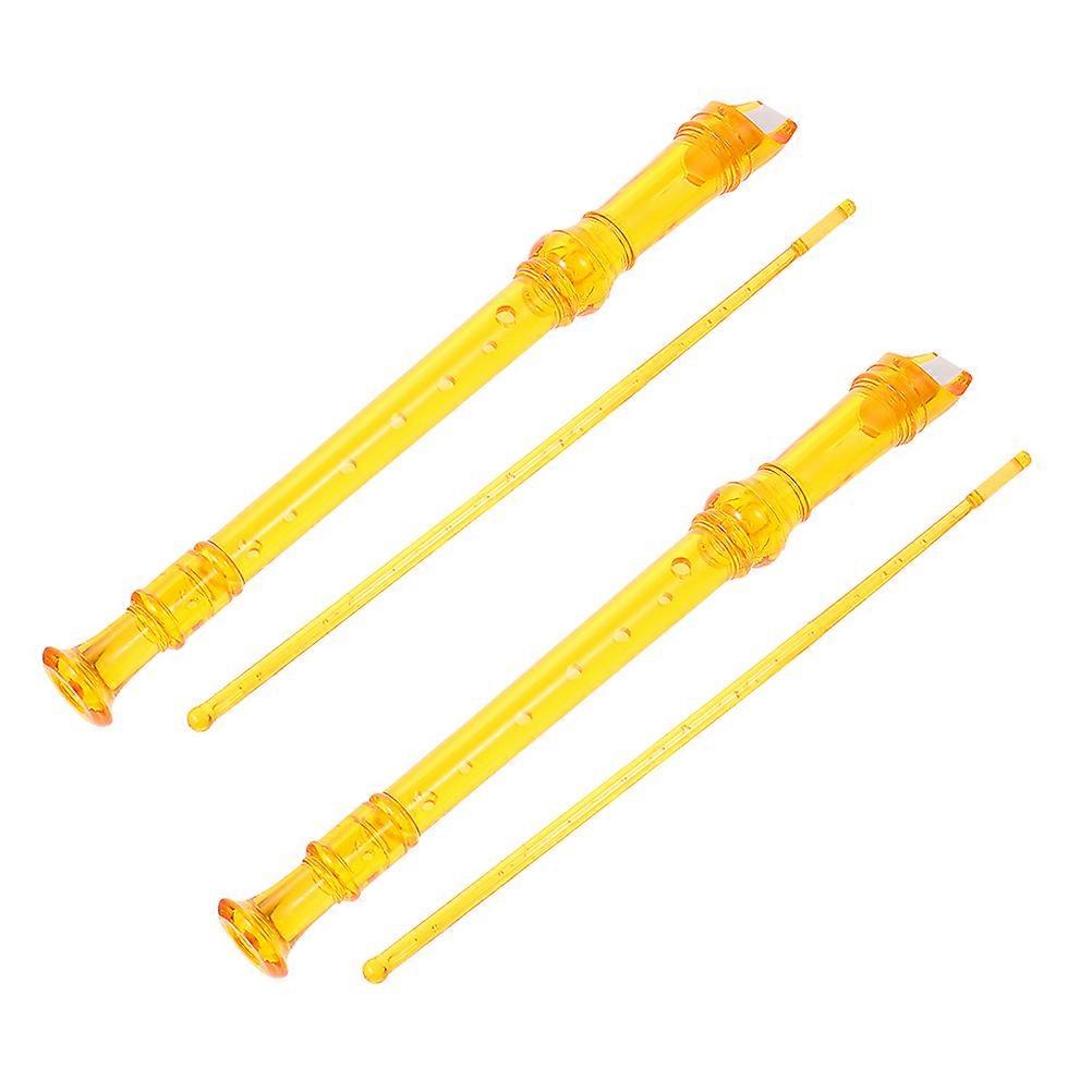 Blue Resin Beginner Recorder with 8 Holes for Kids and Beginners 2Pcs Includes Cleaning Rod