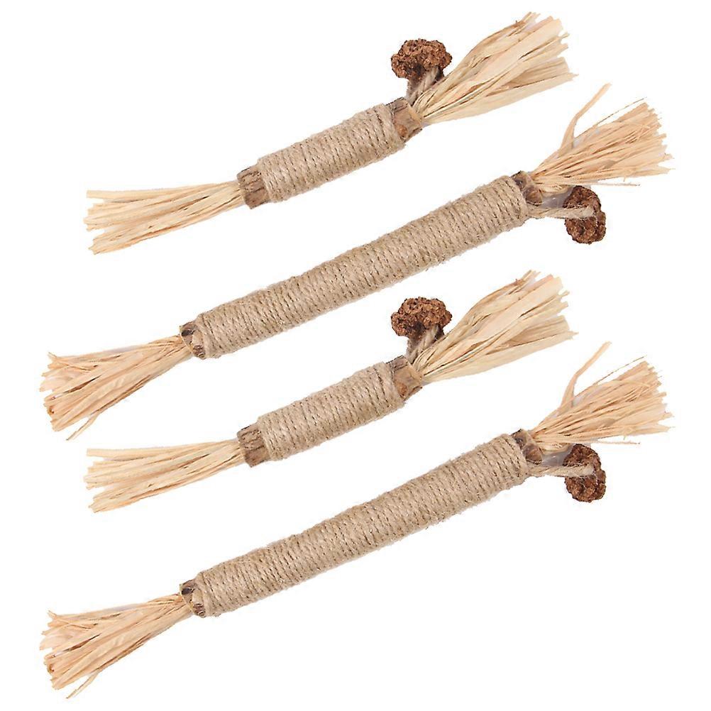 Chewing Toy For Kitten Wooden Cat Playthings Teeth Grinding Interactive Play 4Pcs