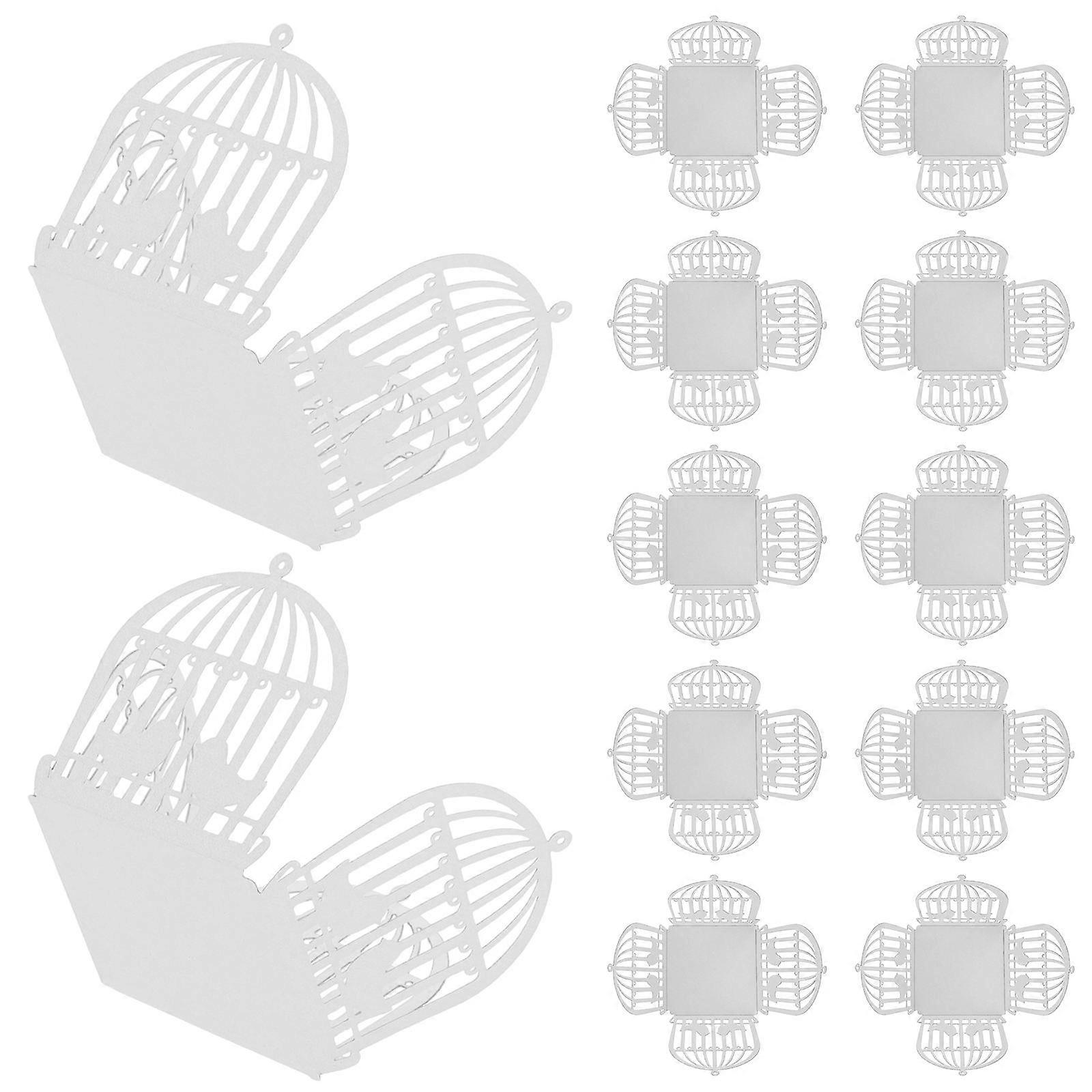 White Paper Chocolate Wrappers with Hollow Cage Design for Party Favor Boxes 50 Pieces