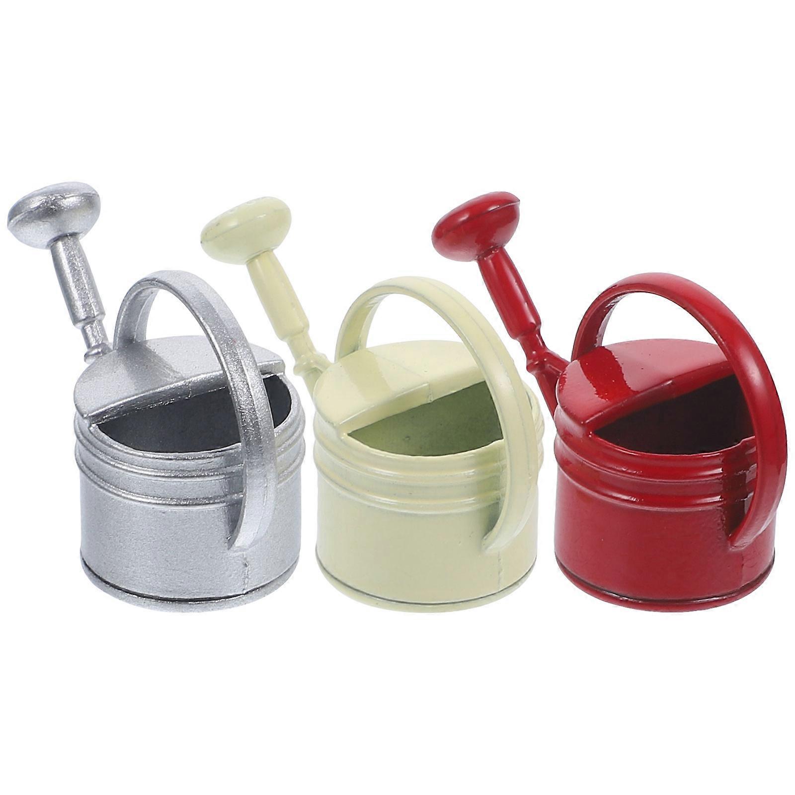 Miniature Watering Pots Ideal For Children Garden Decoration Small Assorted Color Design 3Pcs