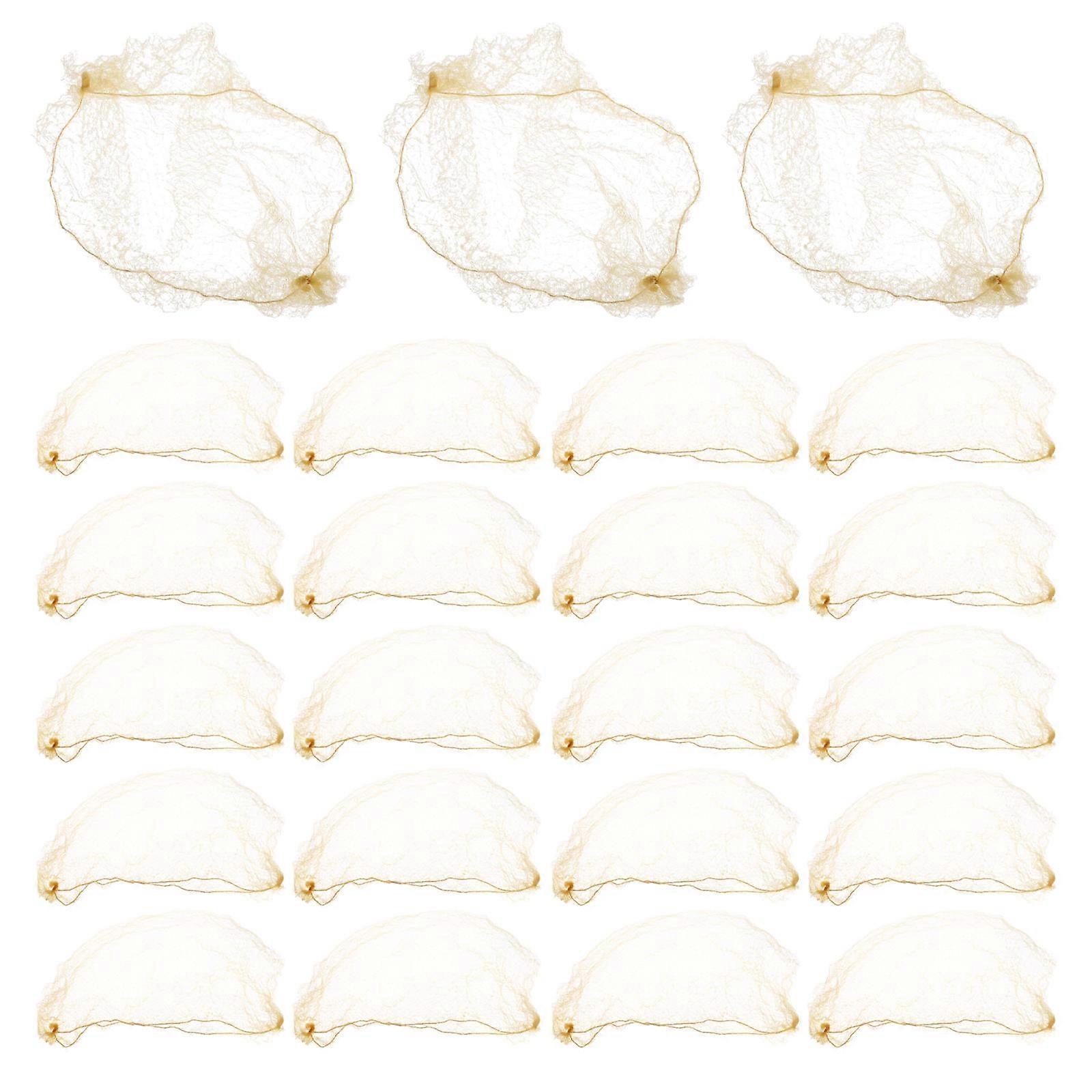 60pcs Gold Invisible Ballet Bun Hair Nets, High Elastic Mesh, Lightweight & Comfortable for Women's Dance Updos and Multipurpose Use