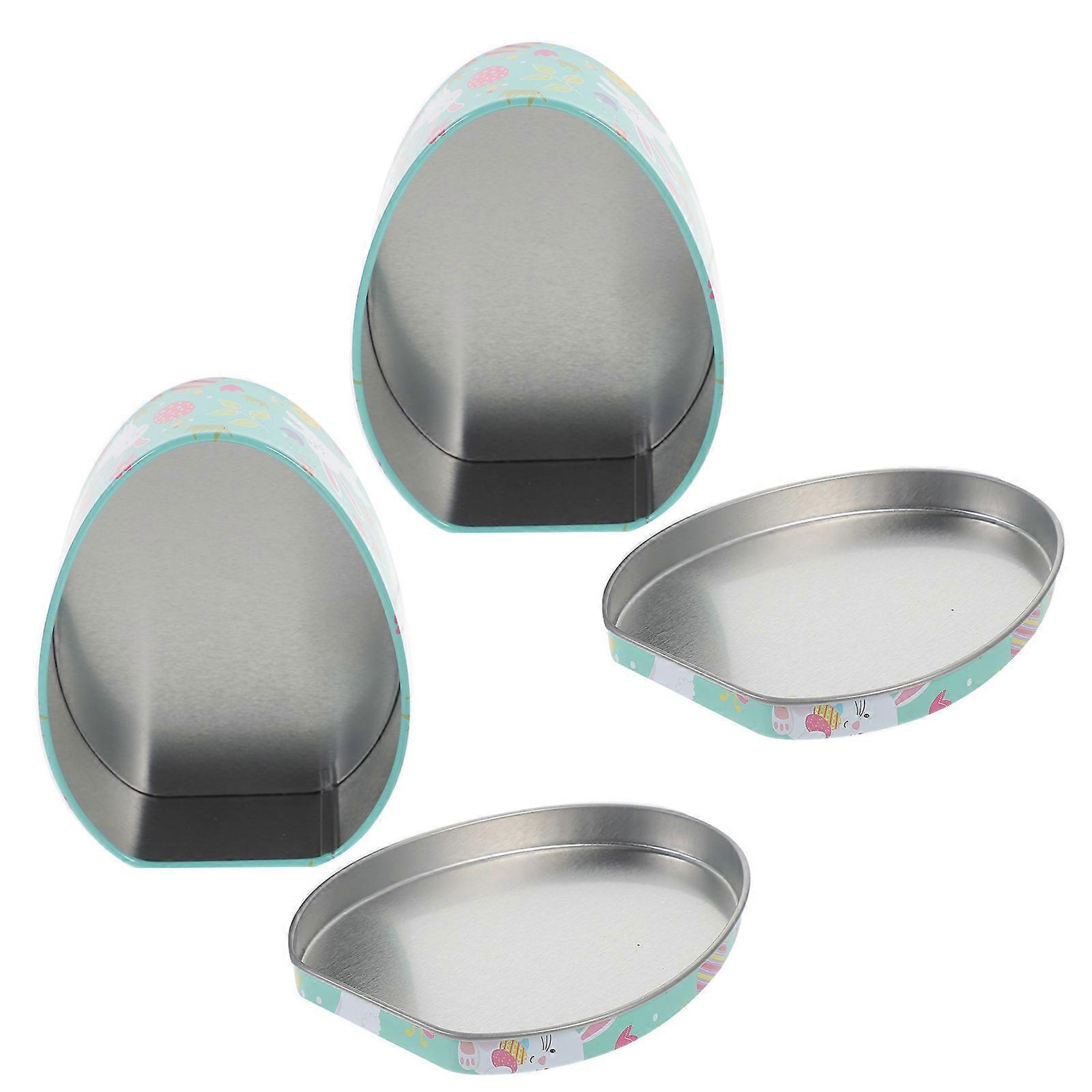 Sweets Container Tinplate Candy Boxes For Easter Party Assorted Color 11.50X9.00X4.50cm 2Pcs