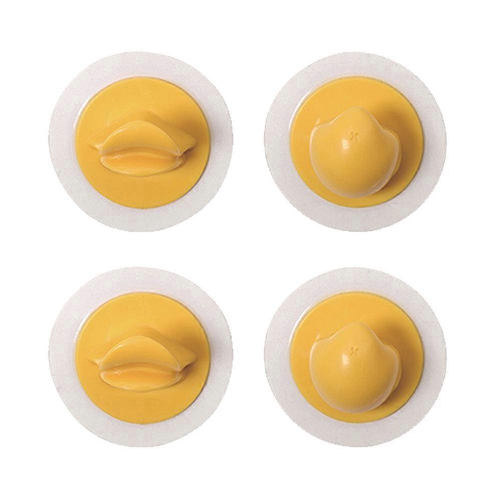 Creative Wall Hooks Adhesive ABS Yellow Duck Mouth and Tail 4pcs for Kitchen Bathroom