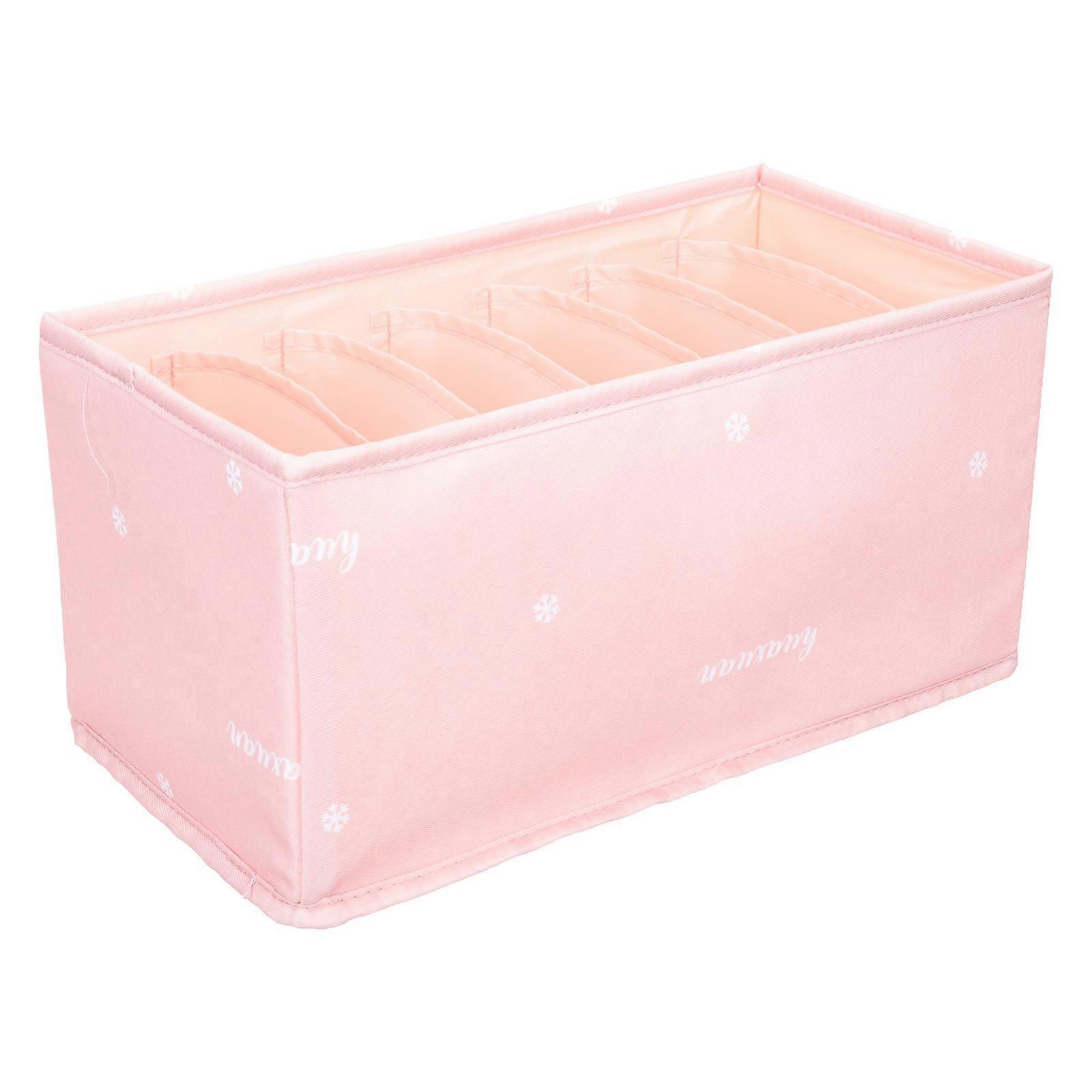 Pink Portable Folding Storage Box for Bras Socks Underwear Made of PP Suitable for Home Use 7.8x5.9x3.1 inches