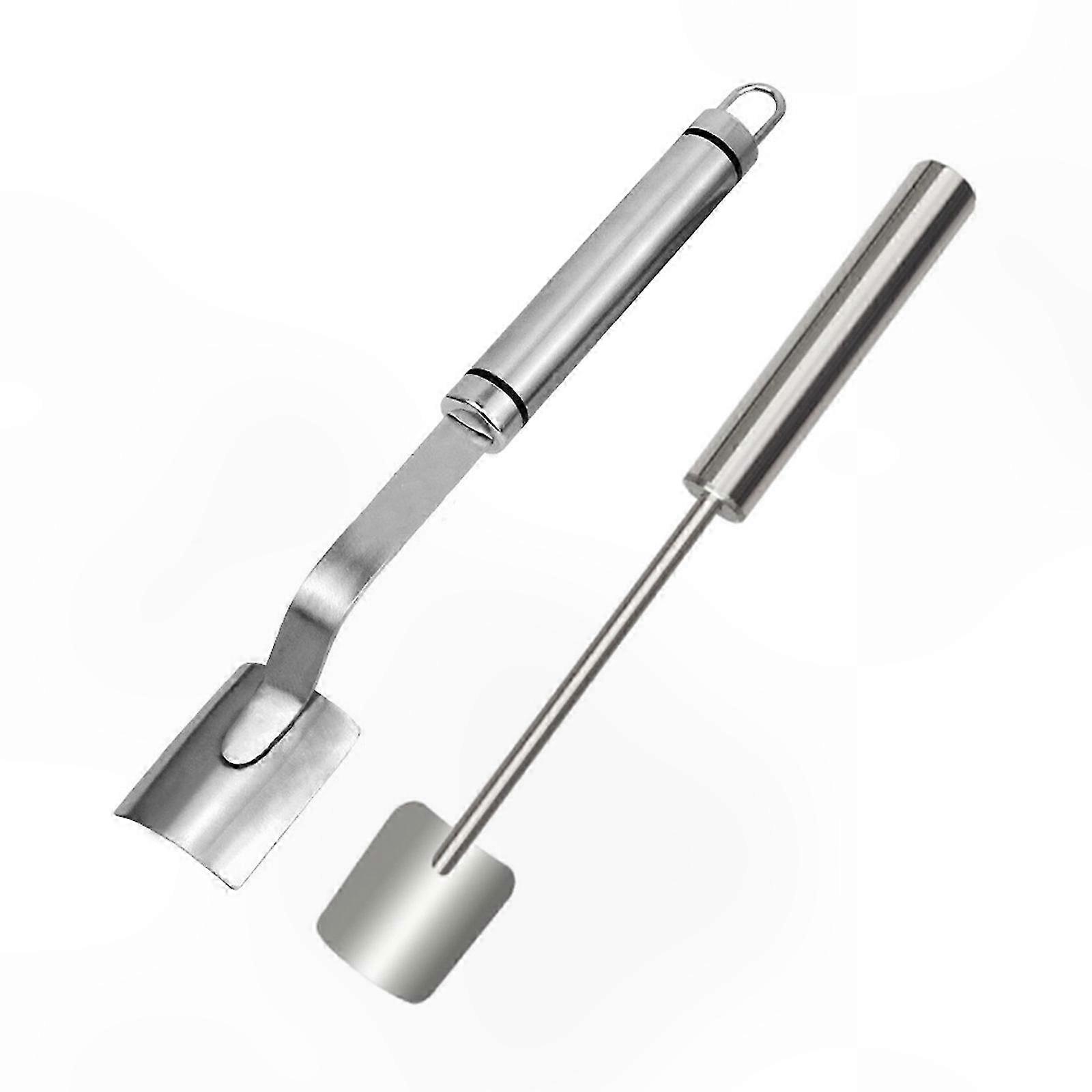 Ergonomic Corn Desilker Kernel Stripper Stainless Steel Long Handle Corn Cobs Remover Practical Metal Kitchen Gadget