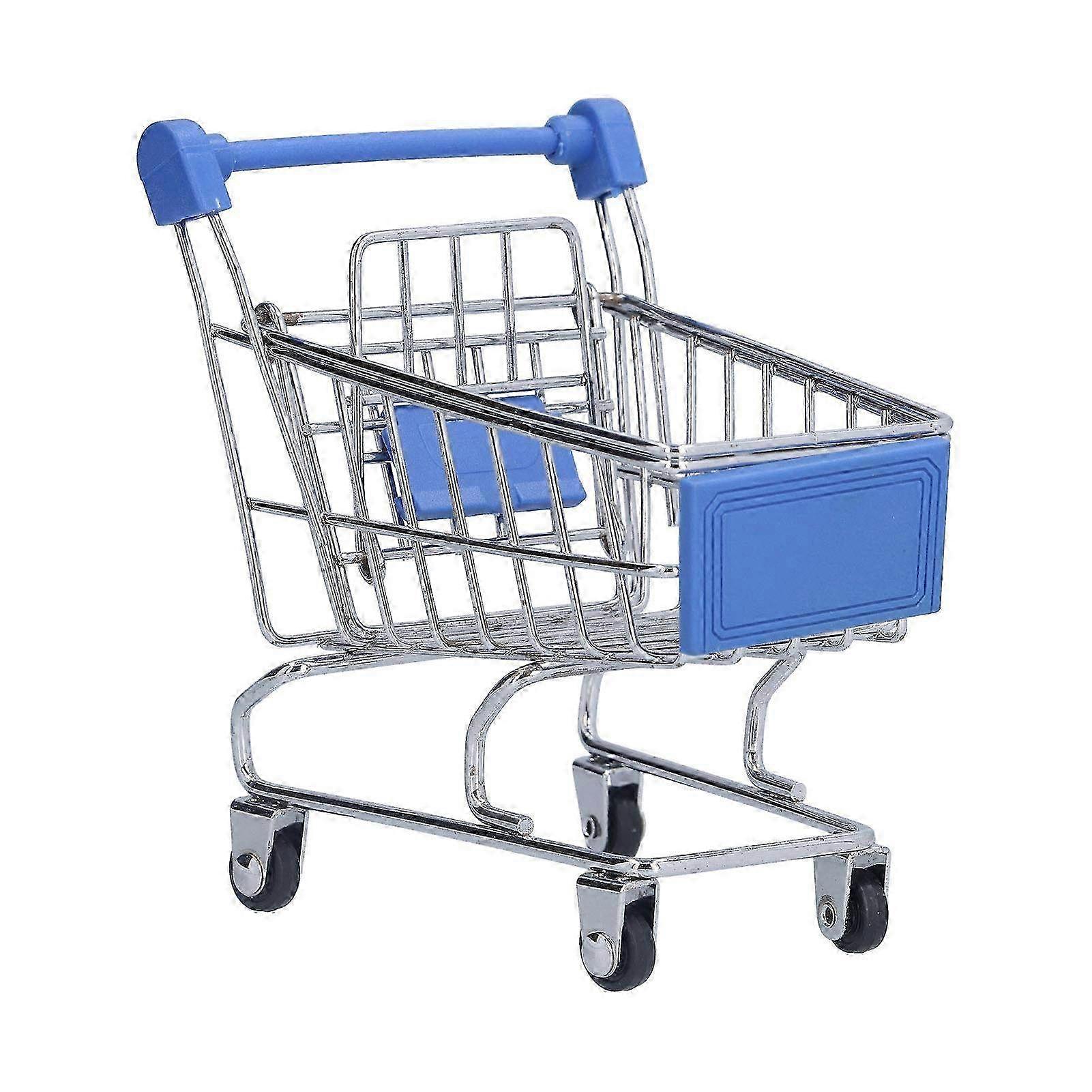 Sturdy Mini Shopping Cart Handcart in Blue - Exquisite Design for Home, Kitchen & Office Use - Durable & Versatile Shopping Solution