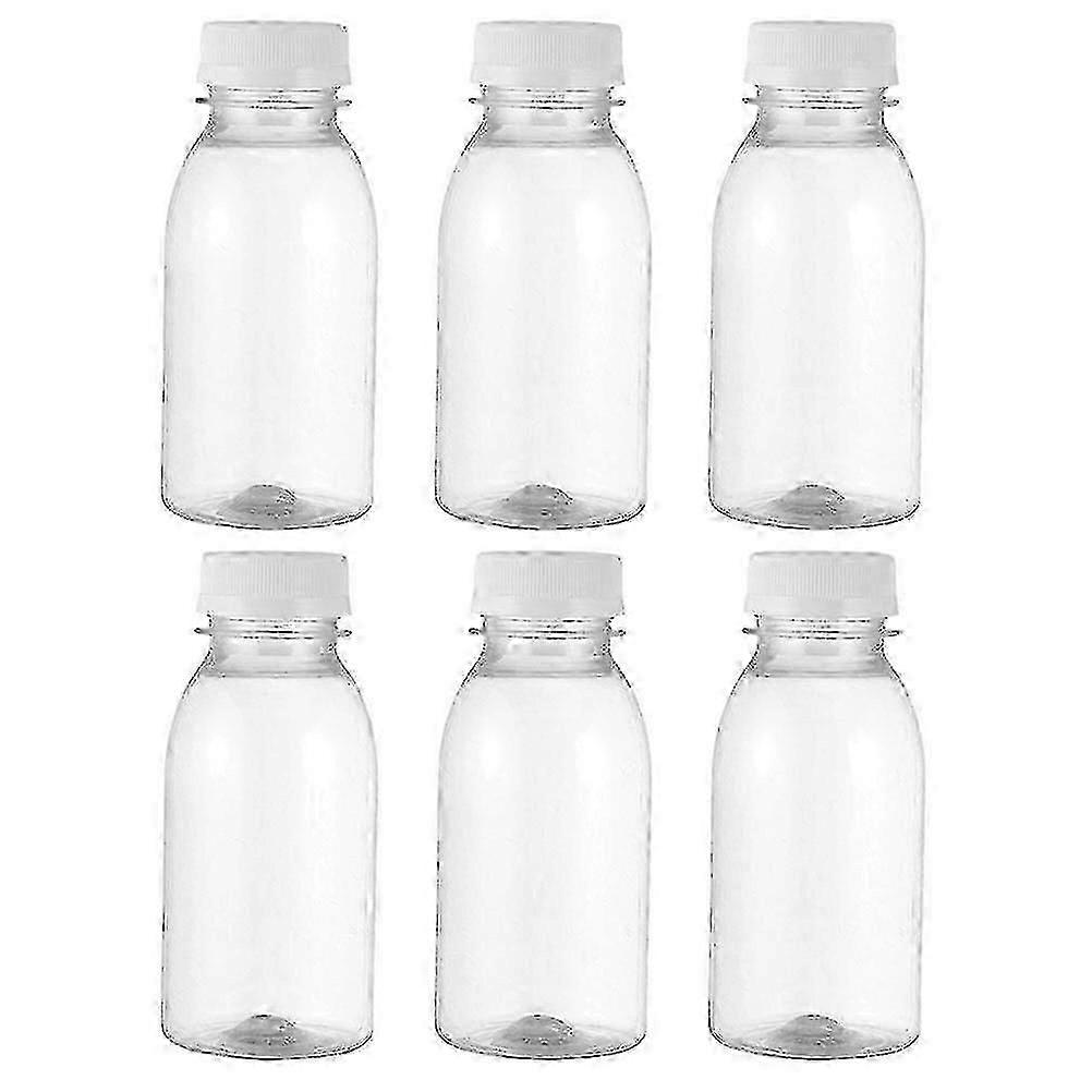 6pcs Milk Bottles Small Juice Leakproof Portable Beverage