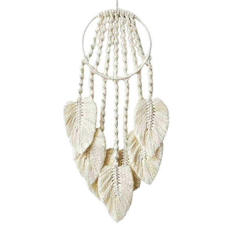 Wall Hanging Macrame Dreamcatcher Handwoven 7 Tassel With Leaf Tapestry For Children's Room Decoration
