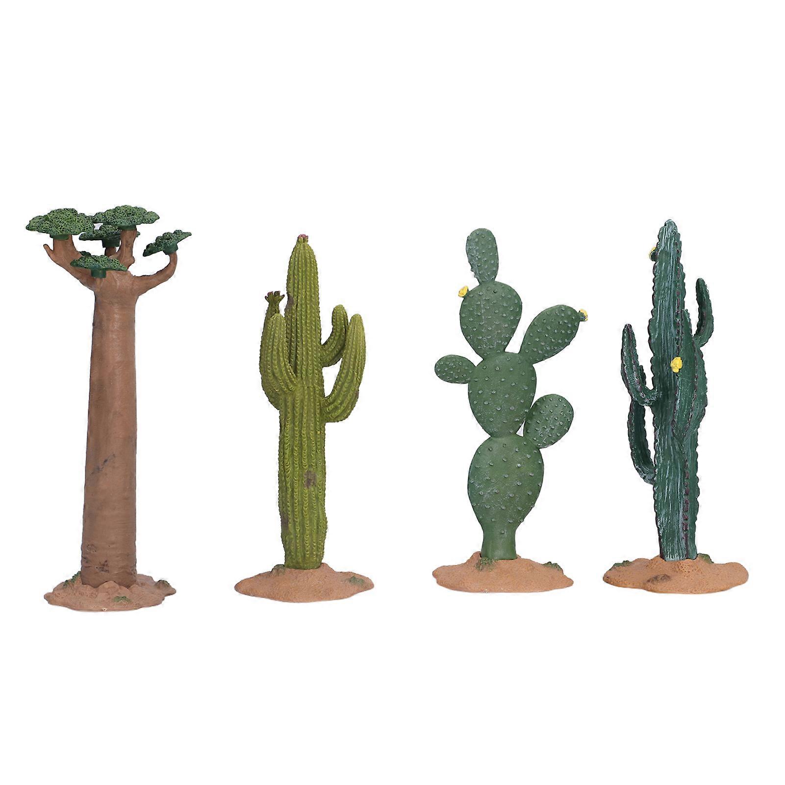 Simulation Plants Model Kit Tropical Desert Trees Toys Different Plants Decoration Set for Kids4pcs