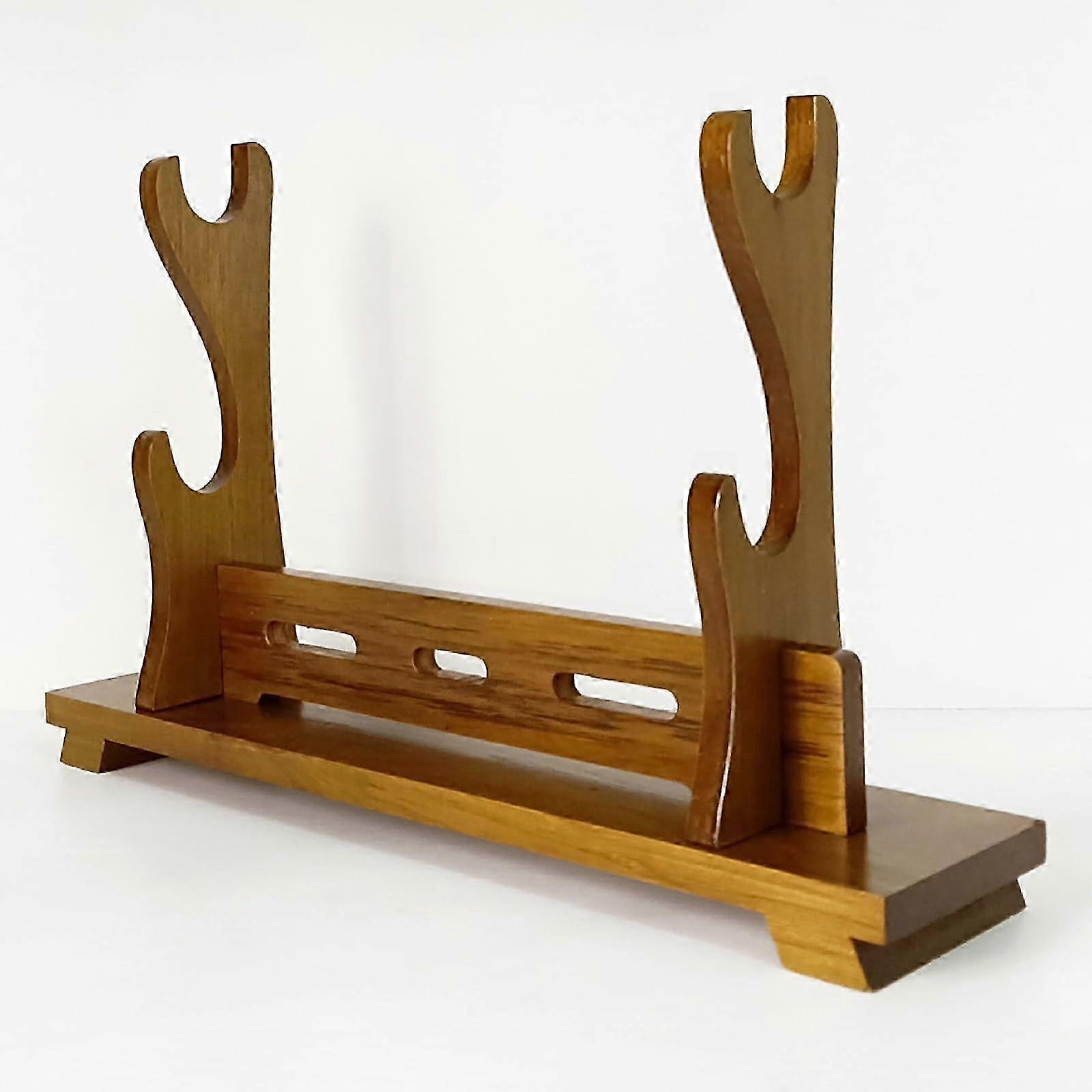 2025 Katana stand, Samurai sword holder, solid wood, 2 tiers, Light brown