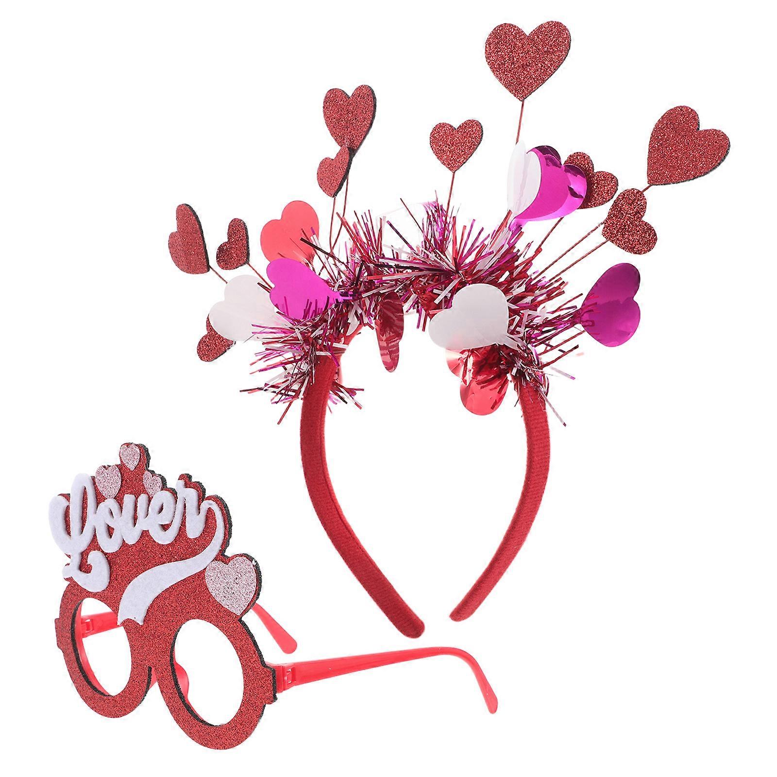Comfortable Heart Shaped Headband and Glasses Set for Joyful Moments