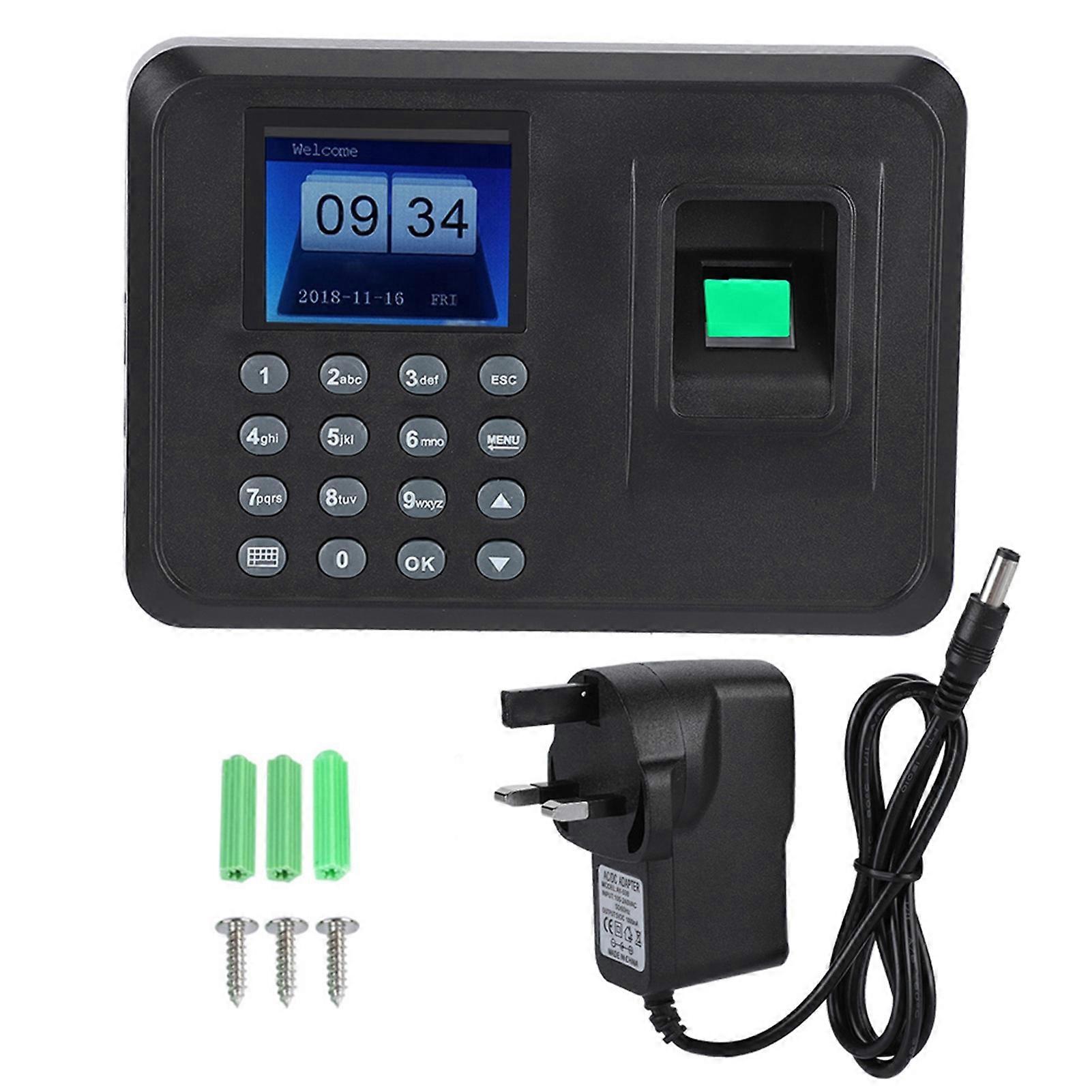 2.4inches TFT LCD Screen Fingerprint Time Clock Attendance Machine Recorder Plug