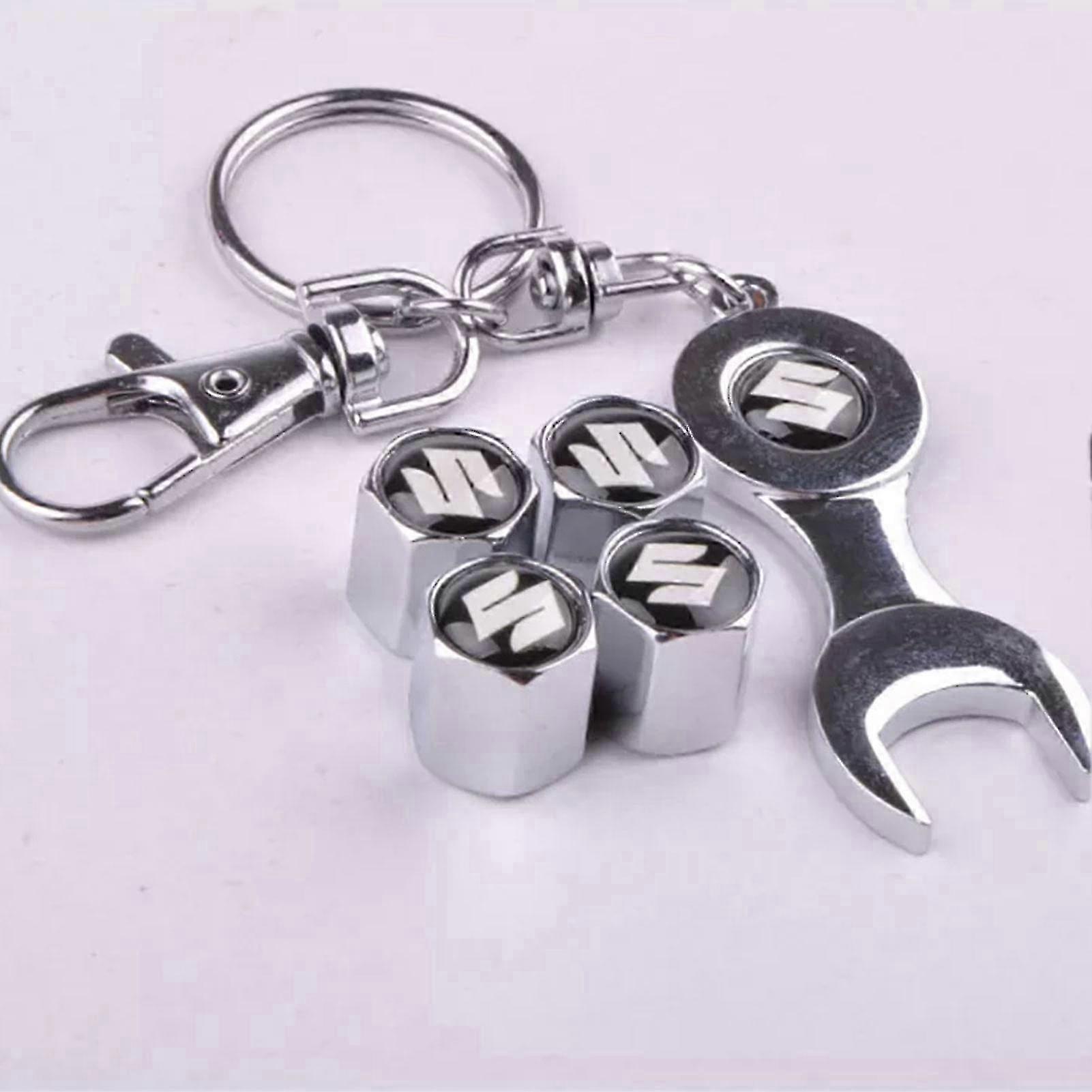 Automobile tire valve caps, 4 pieces, alloy chrome-plated, universally applicable and easy to install