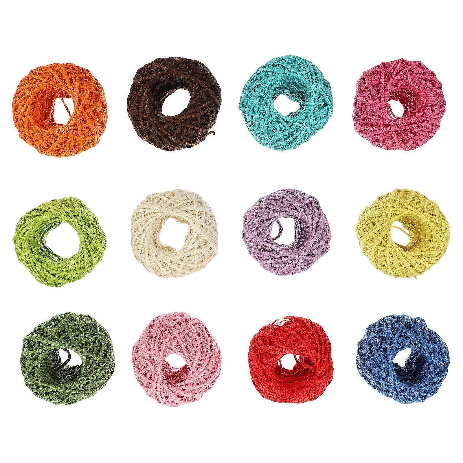 12 Rolls Durable Flax Twine for DIY Wrapping, Party Decor, Packaging, and Home Crafting Projects