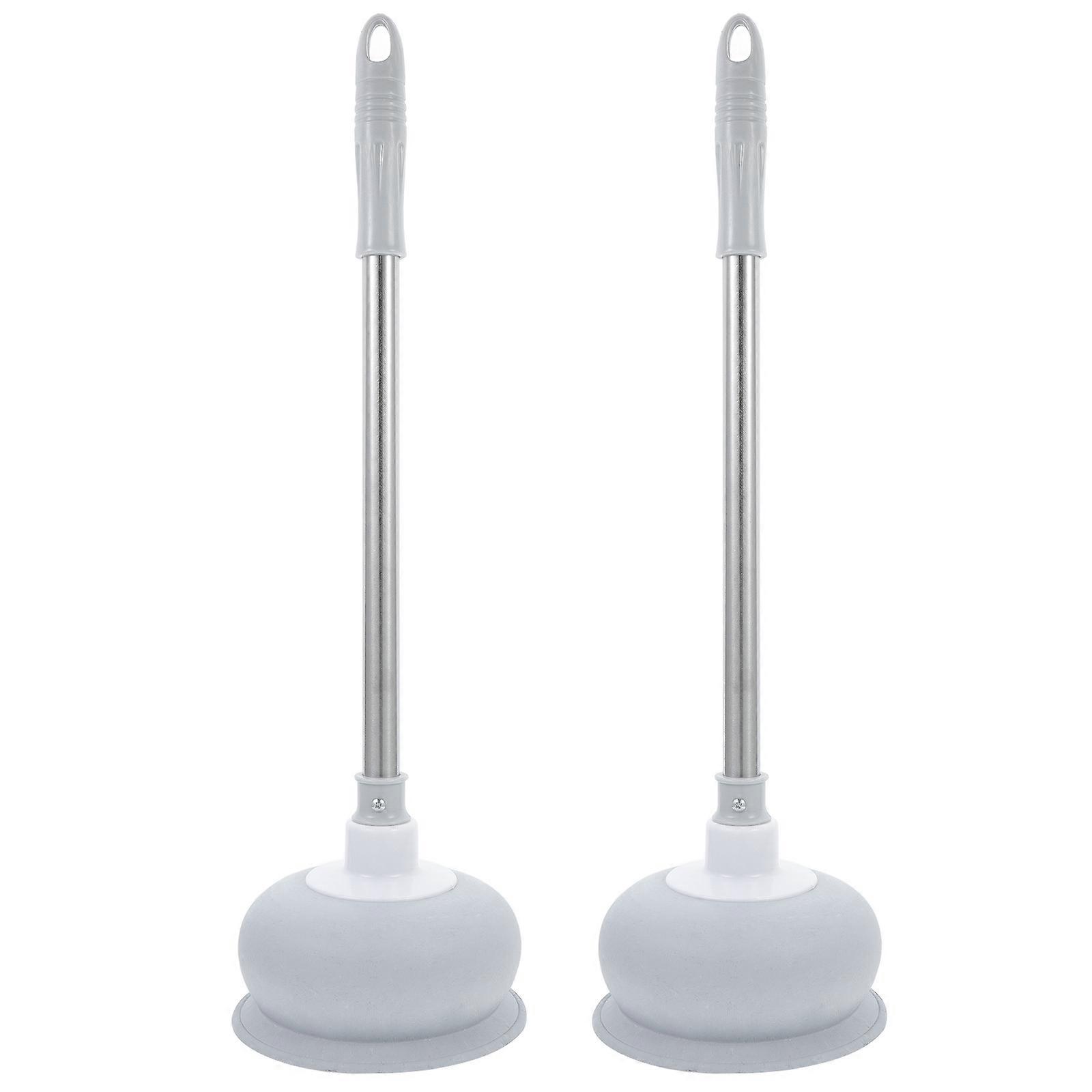 Toilet Cleaning Tool With Long Handle For General Users Grey Cleaning 2Pcs
