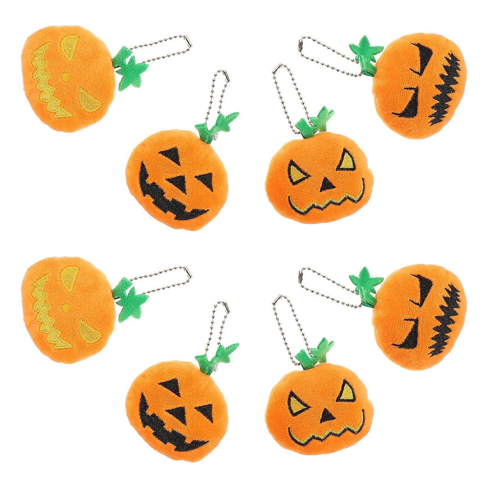 Decorative Keychain Pendant Set Ideal For Halloween Celebrations 8Set Pumpkin Shape With Fun Design Elements
