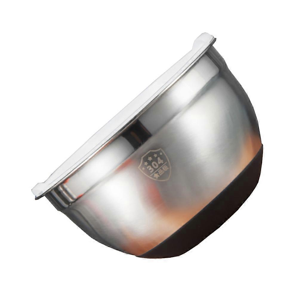Silver Baking Mixing Bowl With Lid For Dessert Shop 20CM Mosquito-proof 1Set