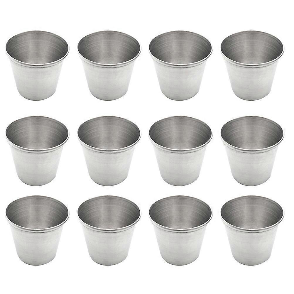 Reusable Drinking Cups In Silver For Whiskey At Home Camping Events 12Pcs Set