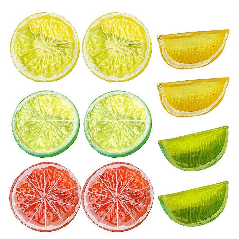 Simulation Lemon Decors Plastic Lemon Slices for Decoration 10Pcs Pack