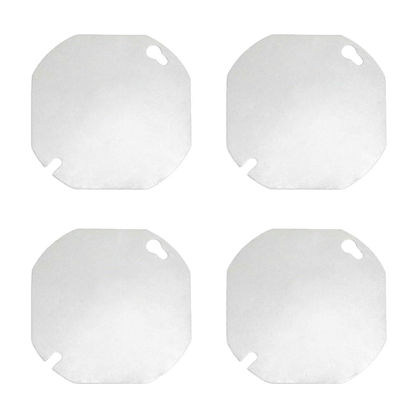 Octagonal Electrical Box Covers 4-Pack Galvanized Steel Durable For Standard Electrical Boxes