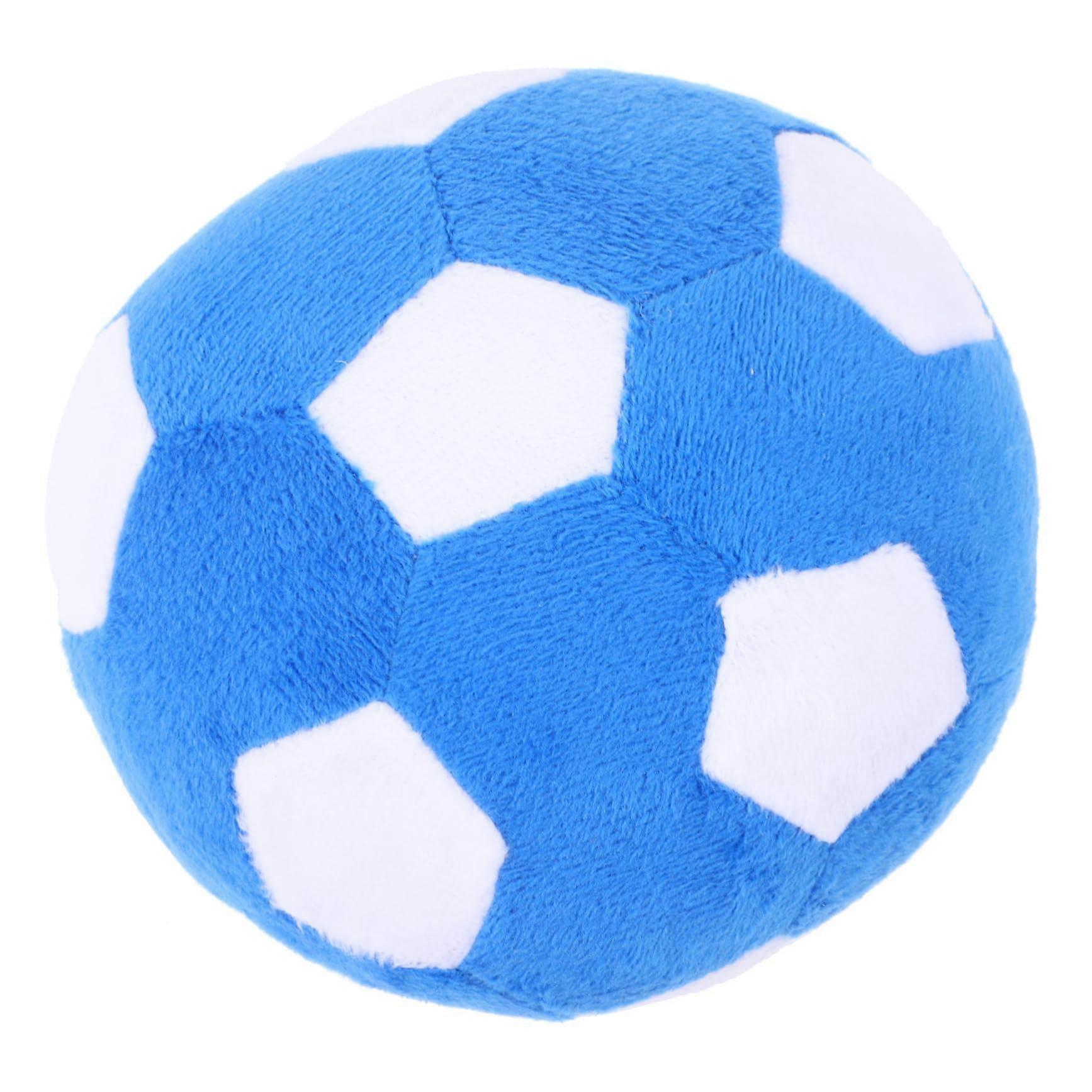 Pet Soccer Dog Chew Toy for Puppies, Soft Plush Sky-Blue Football with Squeaker, Ideal for Dog Chewers, Fluffy Design