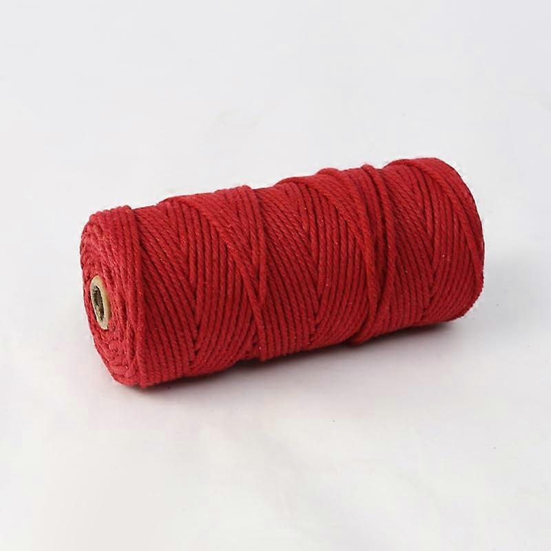 Macramé Cord, Soft Cotton Cord for Plant Hangers, Wall Hangers, Colored Macramé Cotton Rope in Wine Red