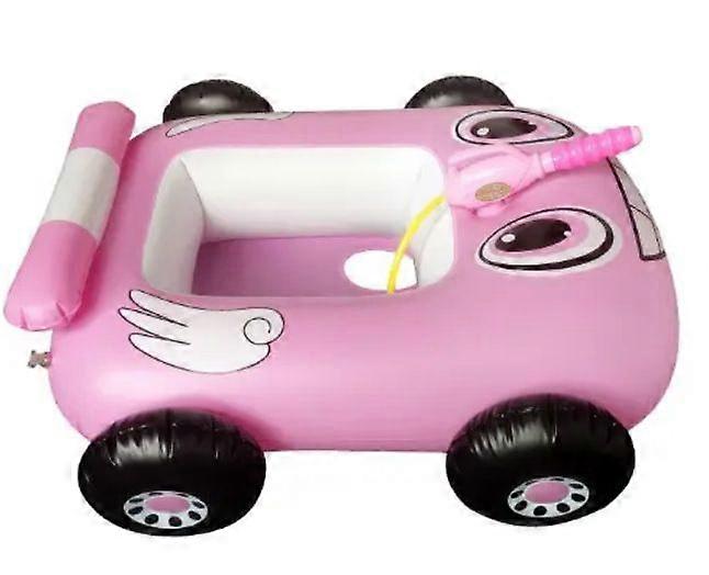 Children's Pink Car-Shaped Inflatable Life Buoy Pool Floats