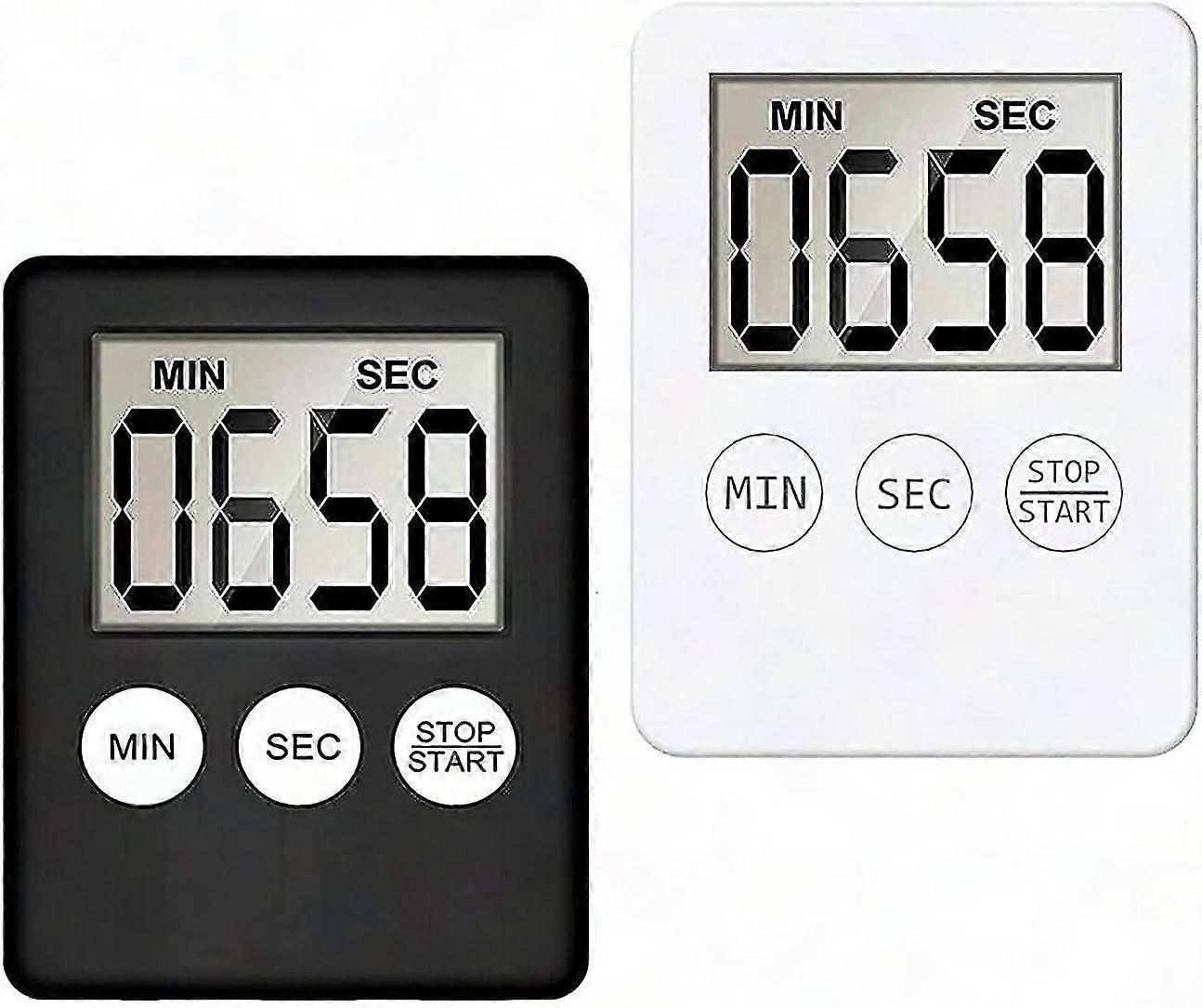 2-Piece Digital Kitchen Timer with Snooze & Countdown, Cooking Egg Timer for Learning