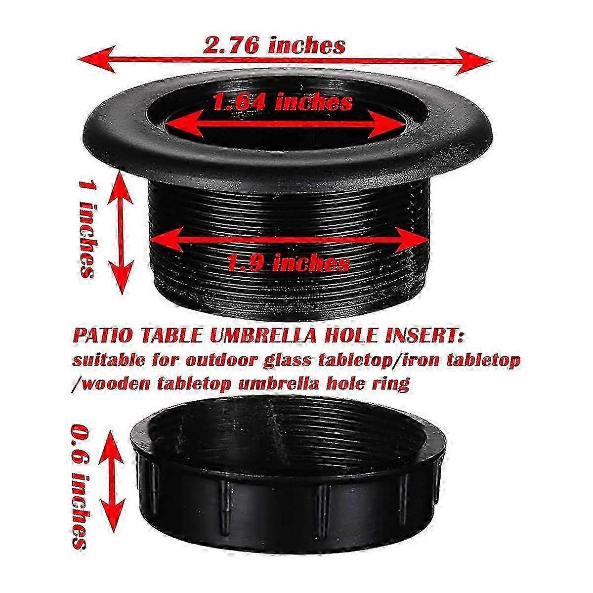 Patio Table Umbrella Hole Cover Plug Set for Outdoor Parasol - Stabilizing Ring Insert Cap Edition 0816
