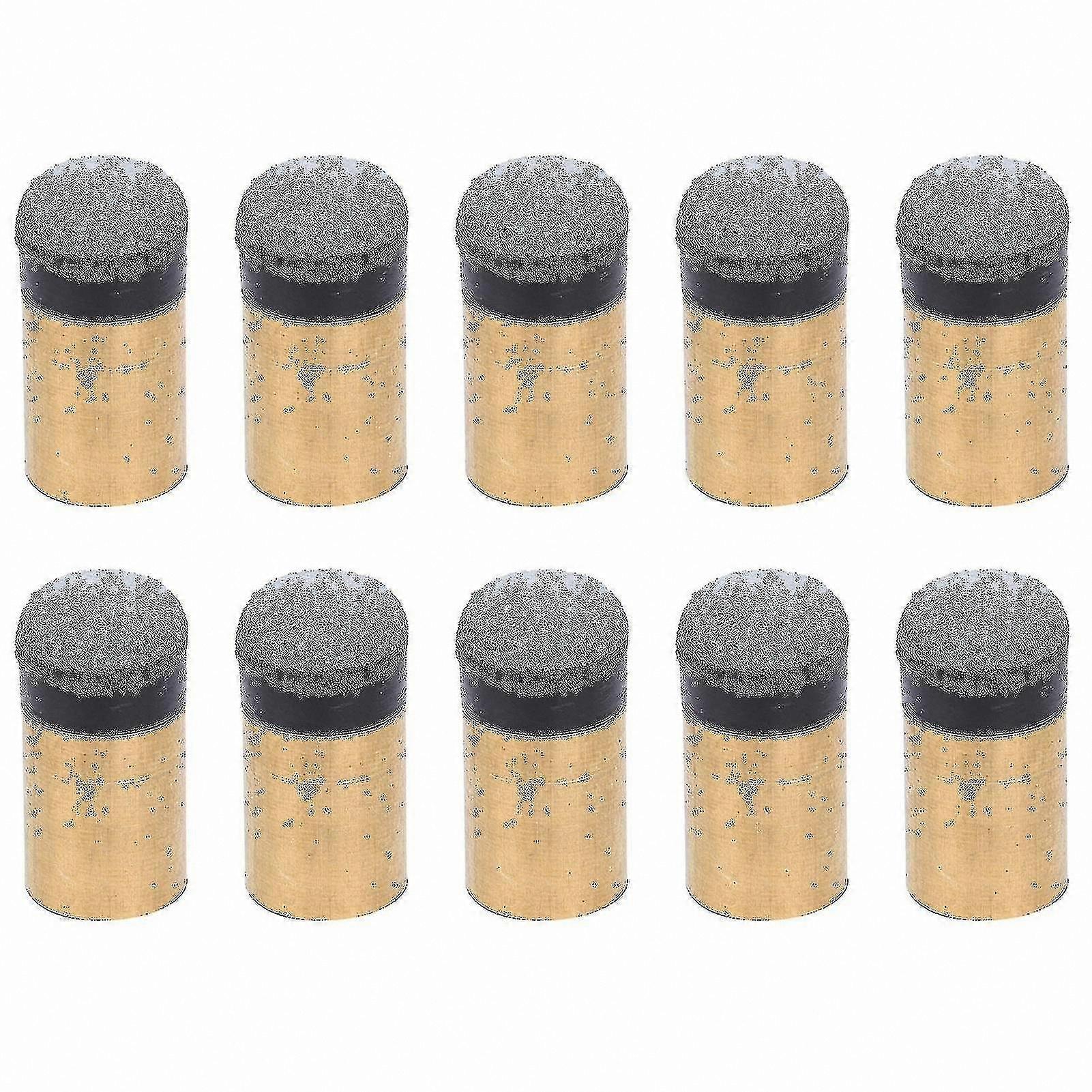 10mm Pool Cue Tip Replacement - Pack of 10 Screw-On Copper PU Leather Tips for Billiards and Snooker Cues